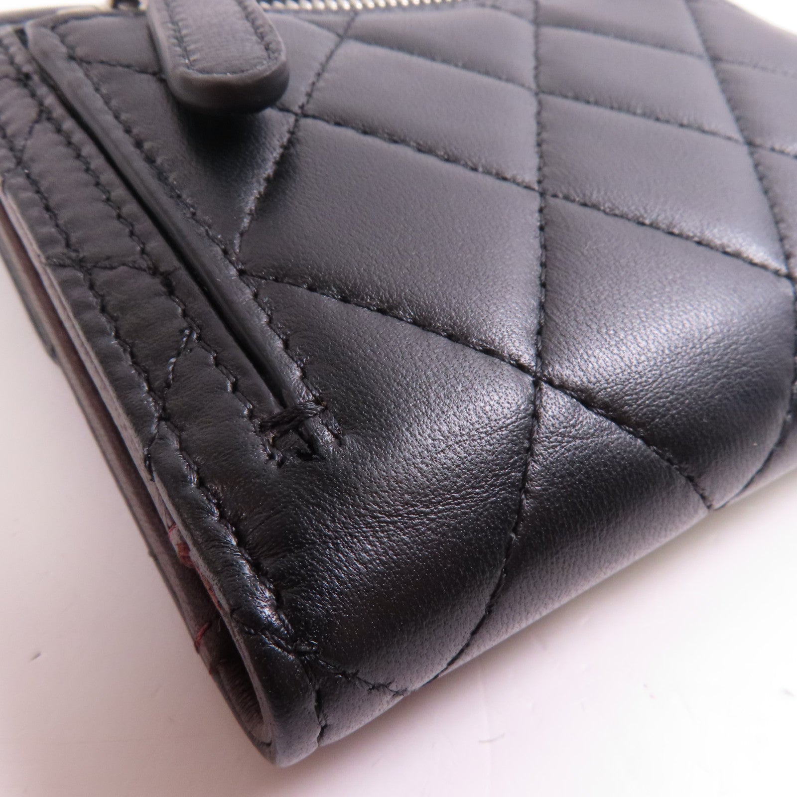 CHANEL 羊皮皮革Wallet銀扣錢包