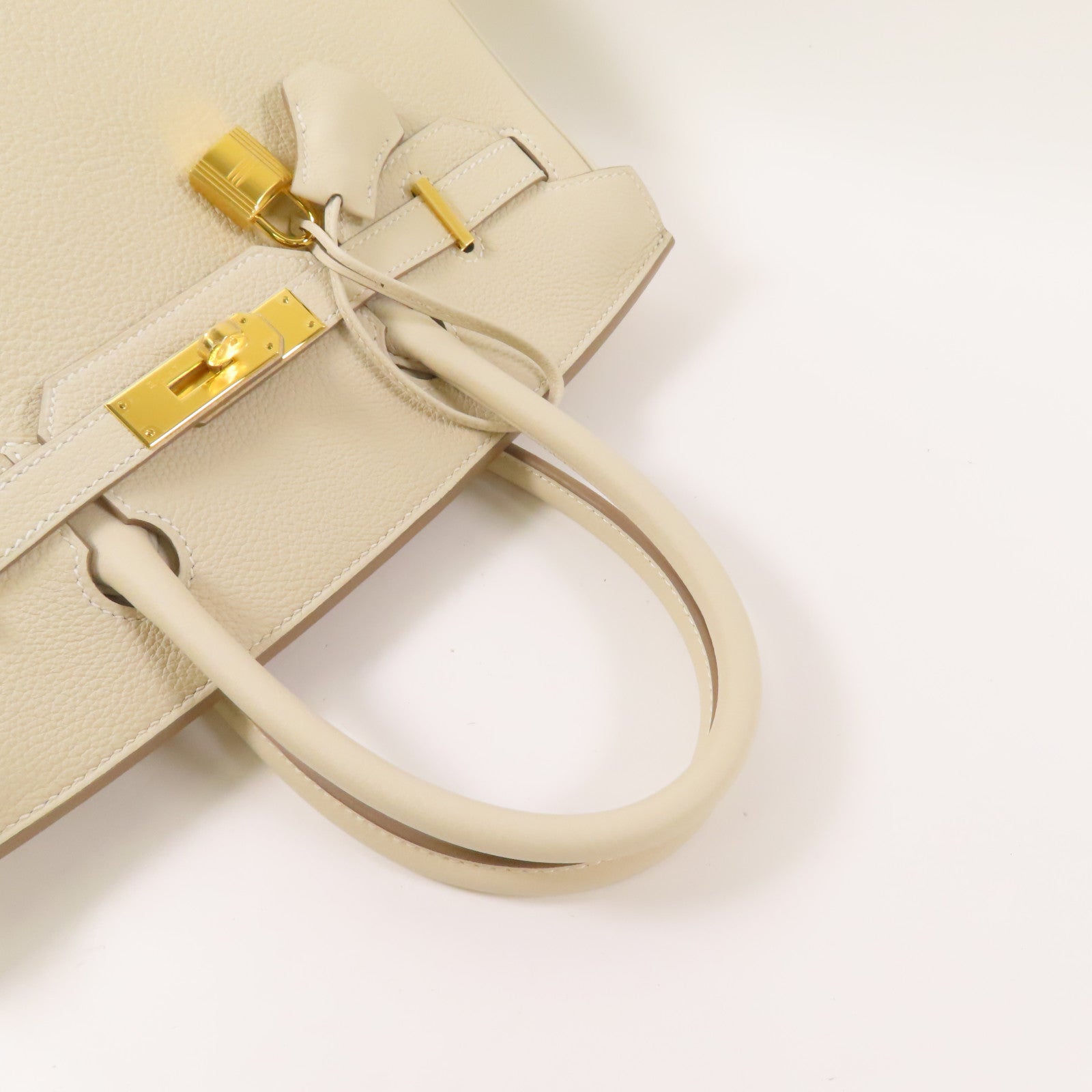 HERMES Togo皮革Birkin 30金扣手挽袋Craie