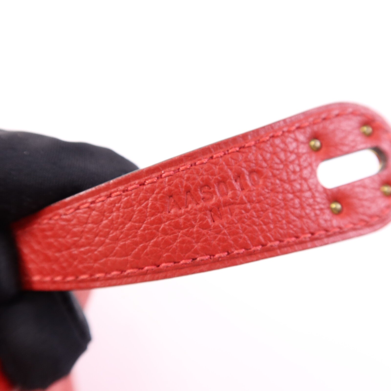 HERMES Clemence皮革Lindy 30金扣手挽肩背兩用袋Rouge Tomate