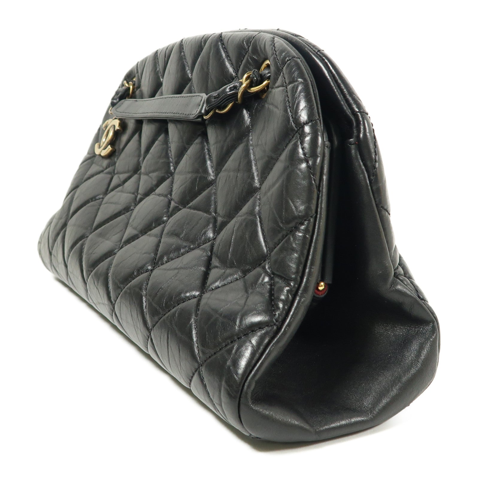 CHANEL 牛皮皮革Shoulder Bag金扣鏈帶肩背袋