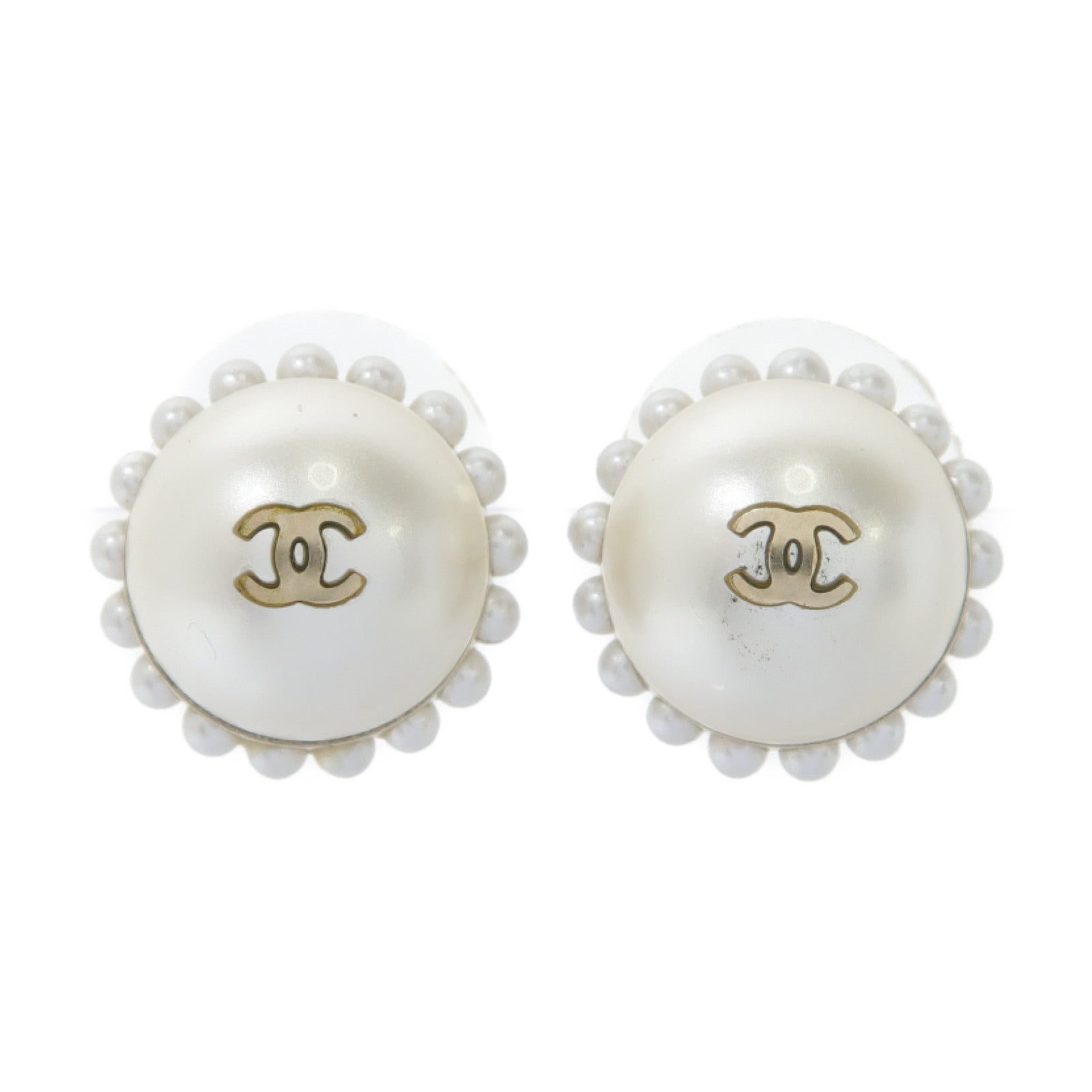 CHANEL 金屬Earrings耳環珍珠色