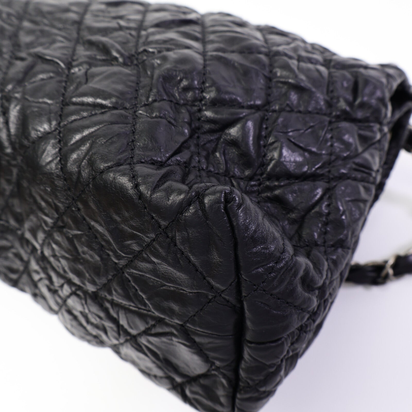 CHANEL 牛皮皮革Quilted Crinkled Calfskin Fold-Over Bag鏈帶肩背袋