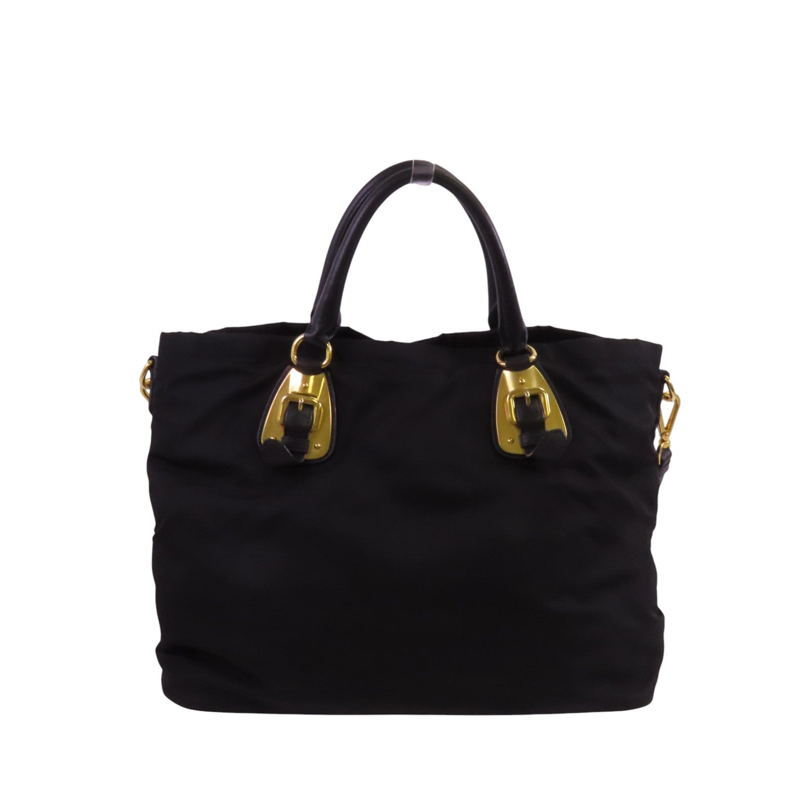 PRADA 尼龍2Way Shoulder金扣手挽肩背兩用袋