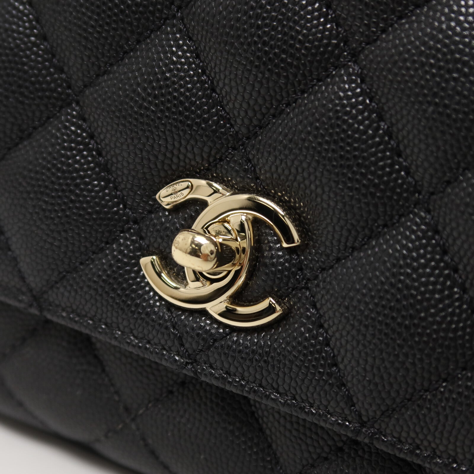 CHANEL 牛皮皮革Mini Coco Handle鏈帶手挽肩背兩用袋