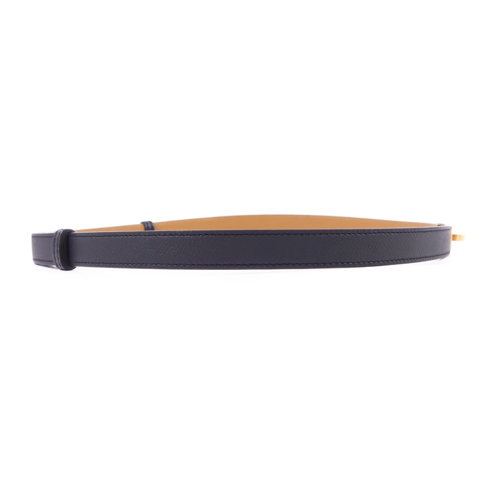 HERMES Epsom皮革Kelly Belt金扣皮帶Gold/Noir