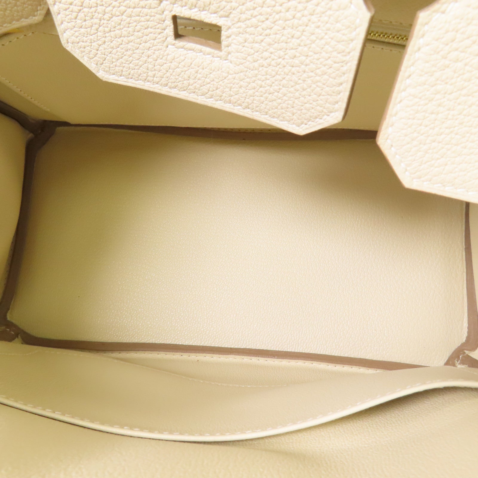 HERMES Togo皮革Birkin 30金扣手挽袋Craie