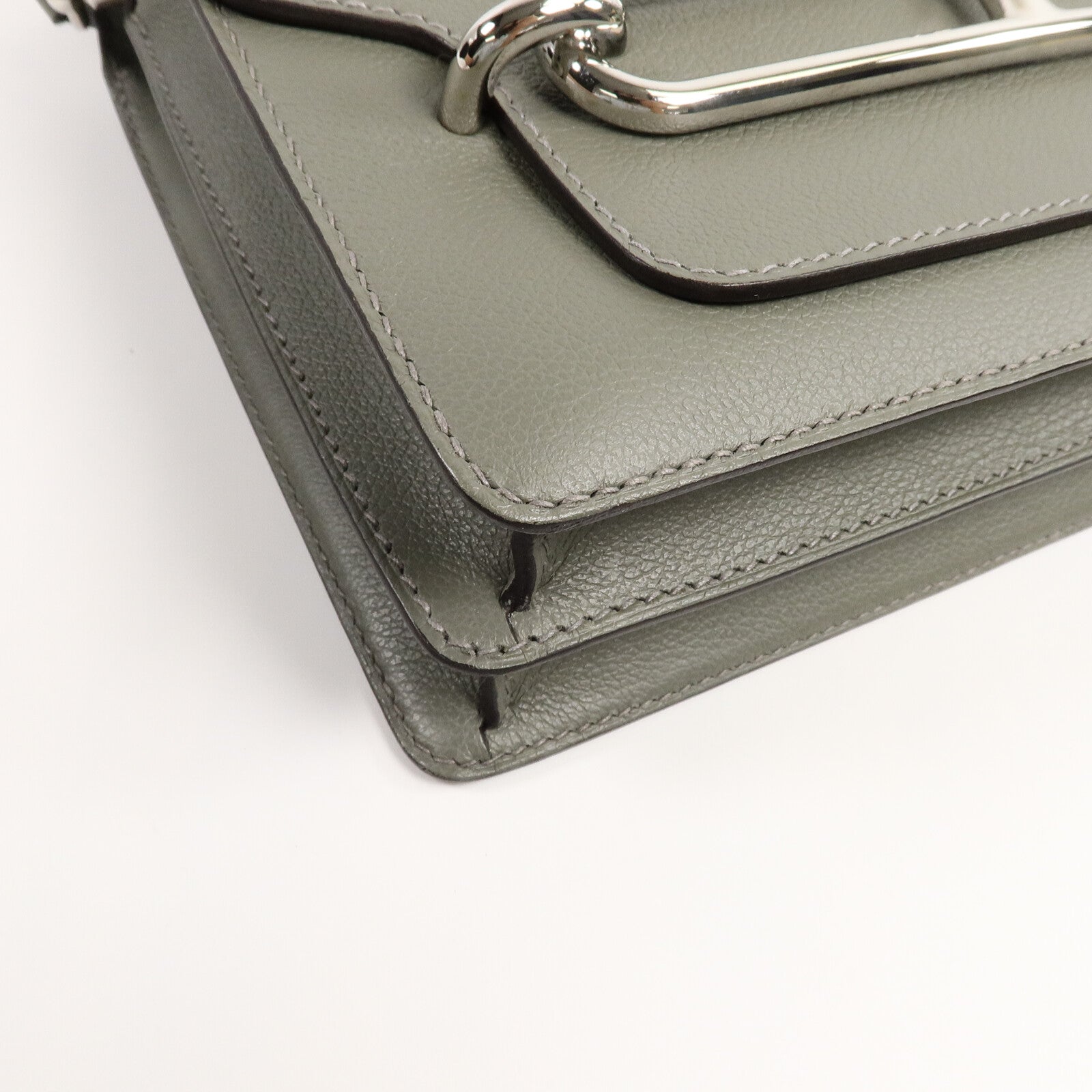 HERMES Evercolor皮革Roulis 23肩背袋Gris Meyer