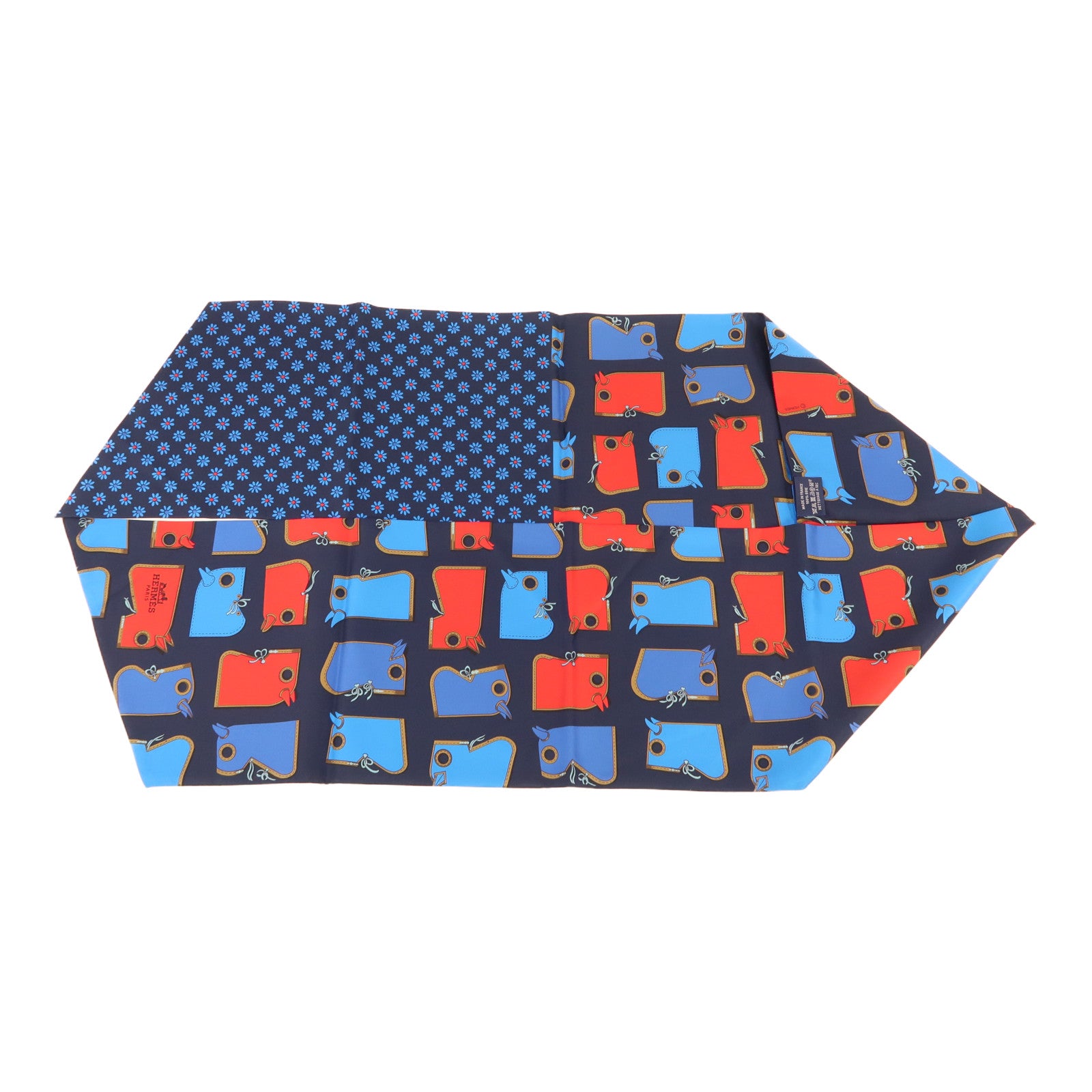 HERMES Maxi Twilly Silk Navy/Blue/Red