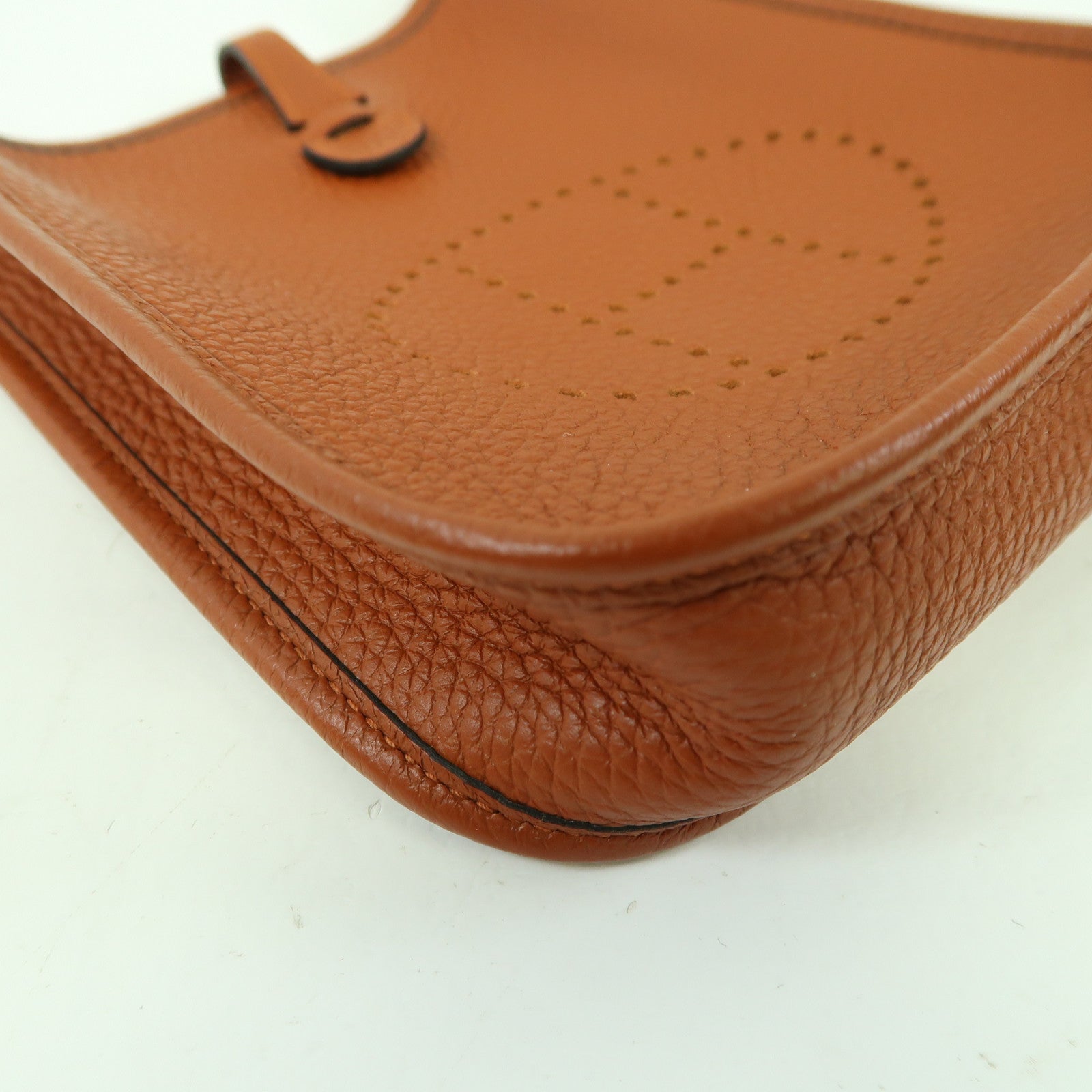 HERMES Clemence皮革Evelyne TPM金扣肩背袋啡色