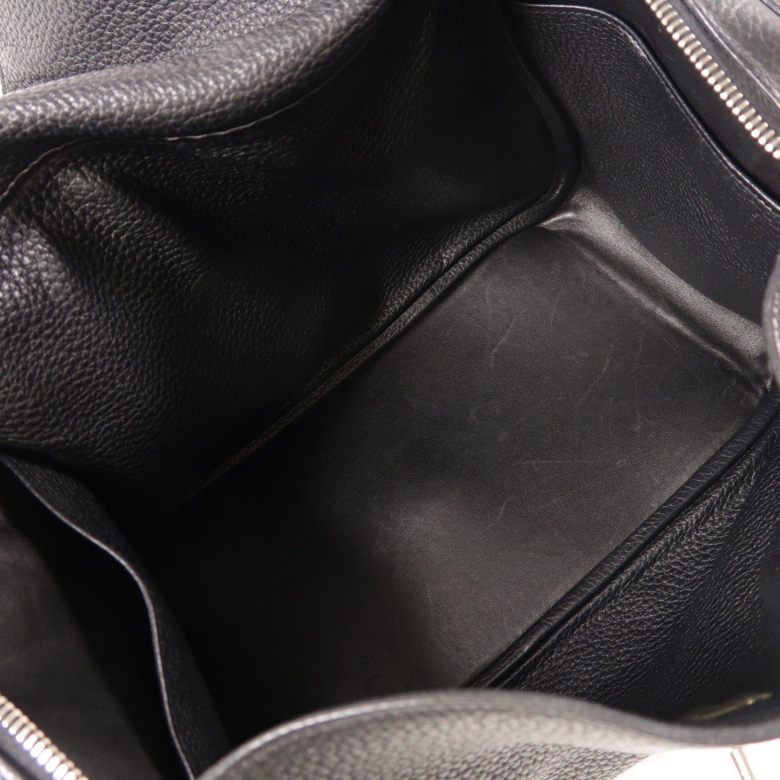 HERMES Clemence皮革Lindy 34銀扣手挽肩背兩用袋Black