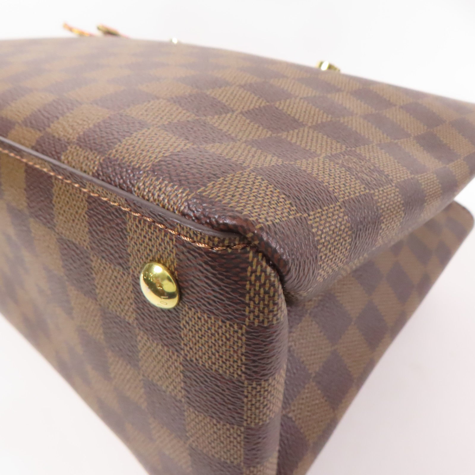 LOUIS VUITTON Damier Rivierside金扣手挽肩背兩用袋