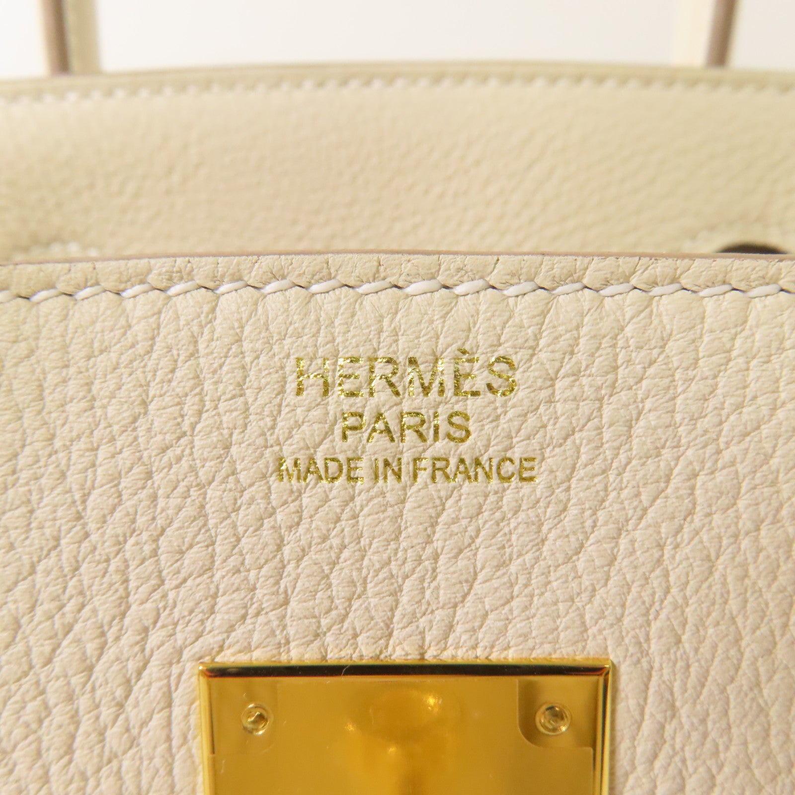 HERMES Togo皮革Birkin 30金扣手挽袋Craie