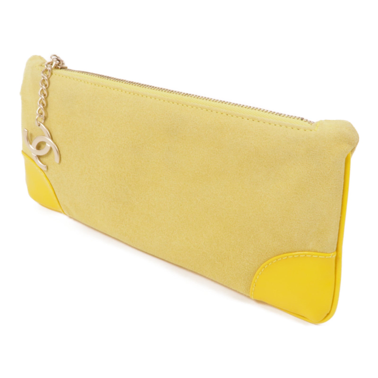 CHANEL 【激減優惠】麂皮皮革Clutch Bag金扣手拿包