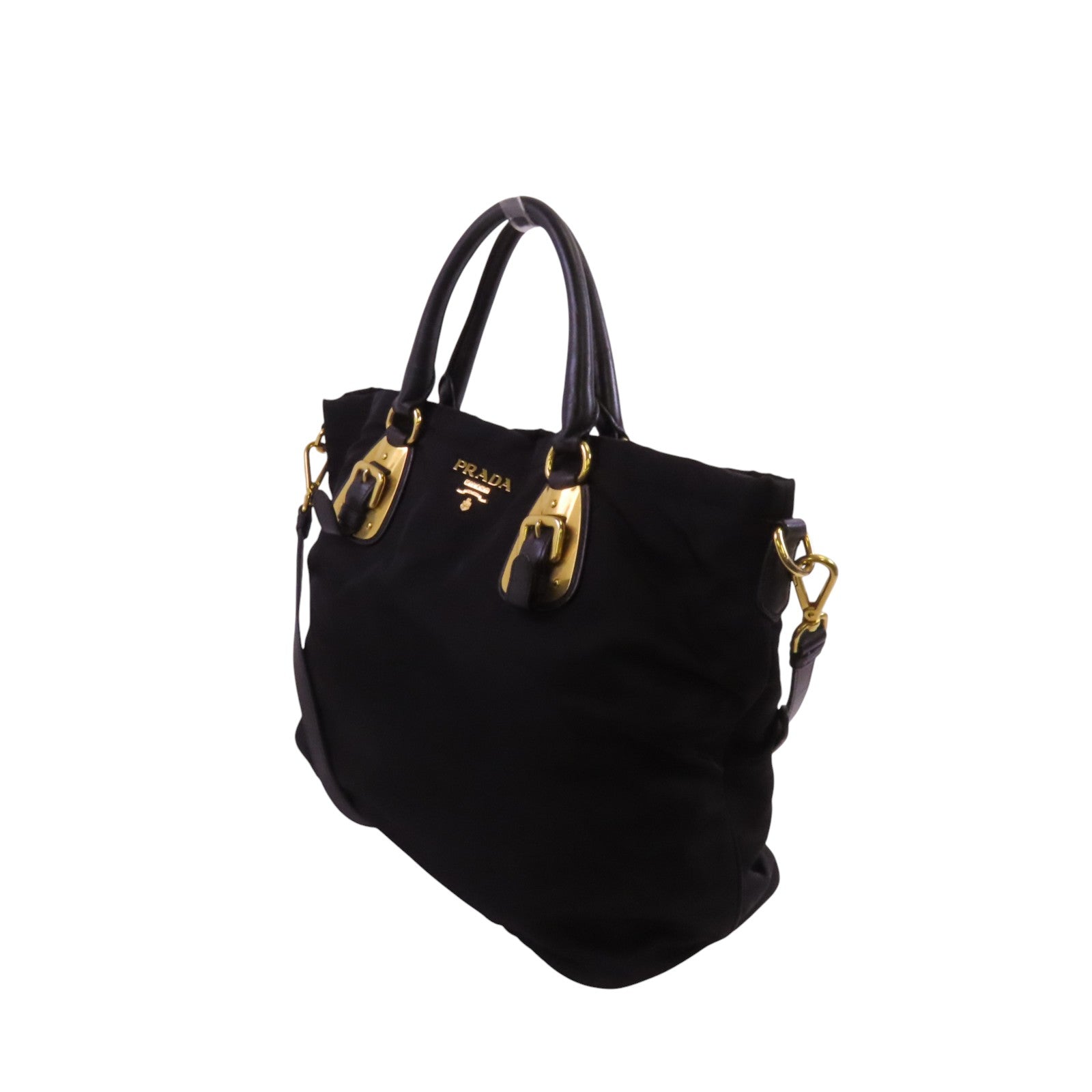 PRADA 尼龍2Way Shoulder金扣手挽肩背兩用袋