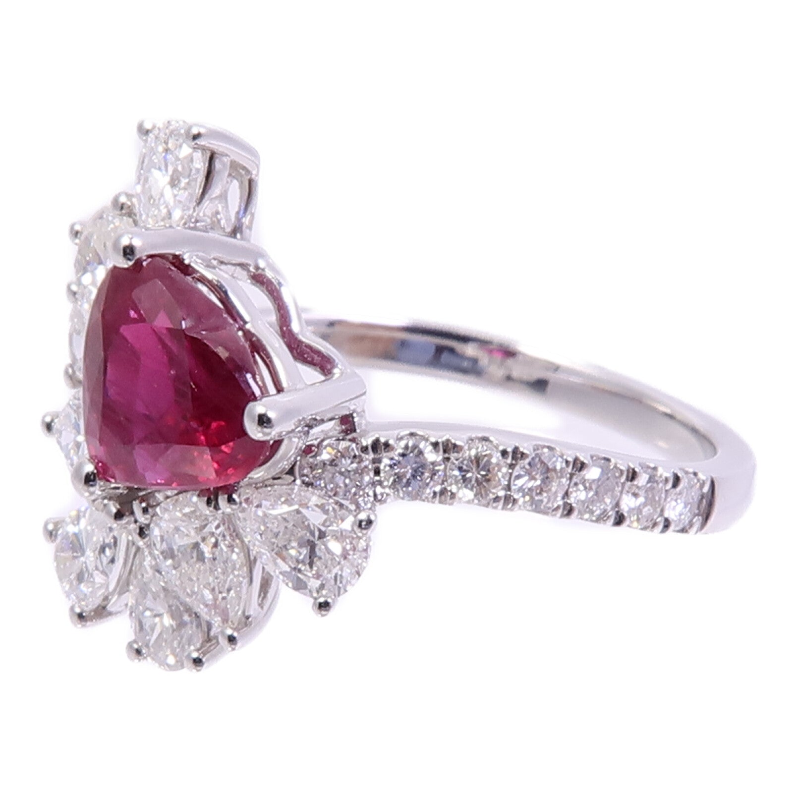 JEWELRY 18K白金Ruby Diamond Ring紅寶石/鑽石戒指