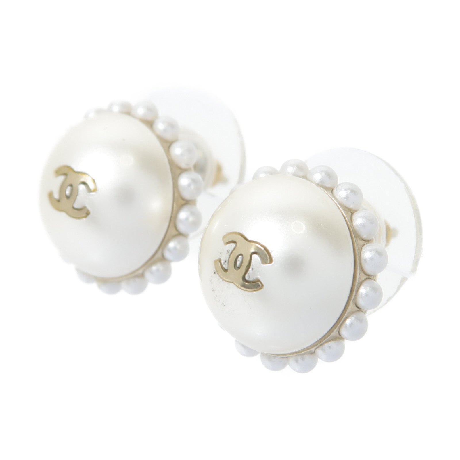 CHANEL 金屬Earrings耳環珍珠色