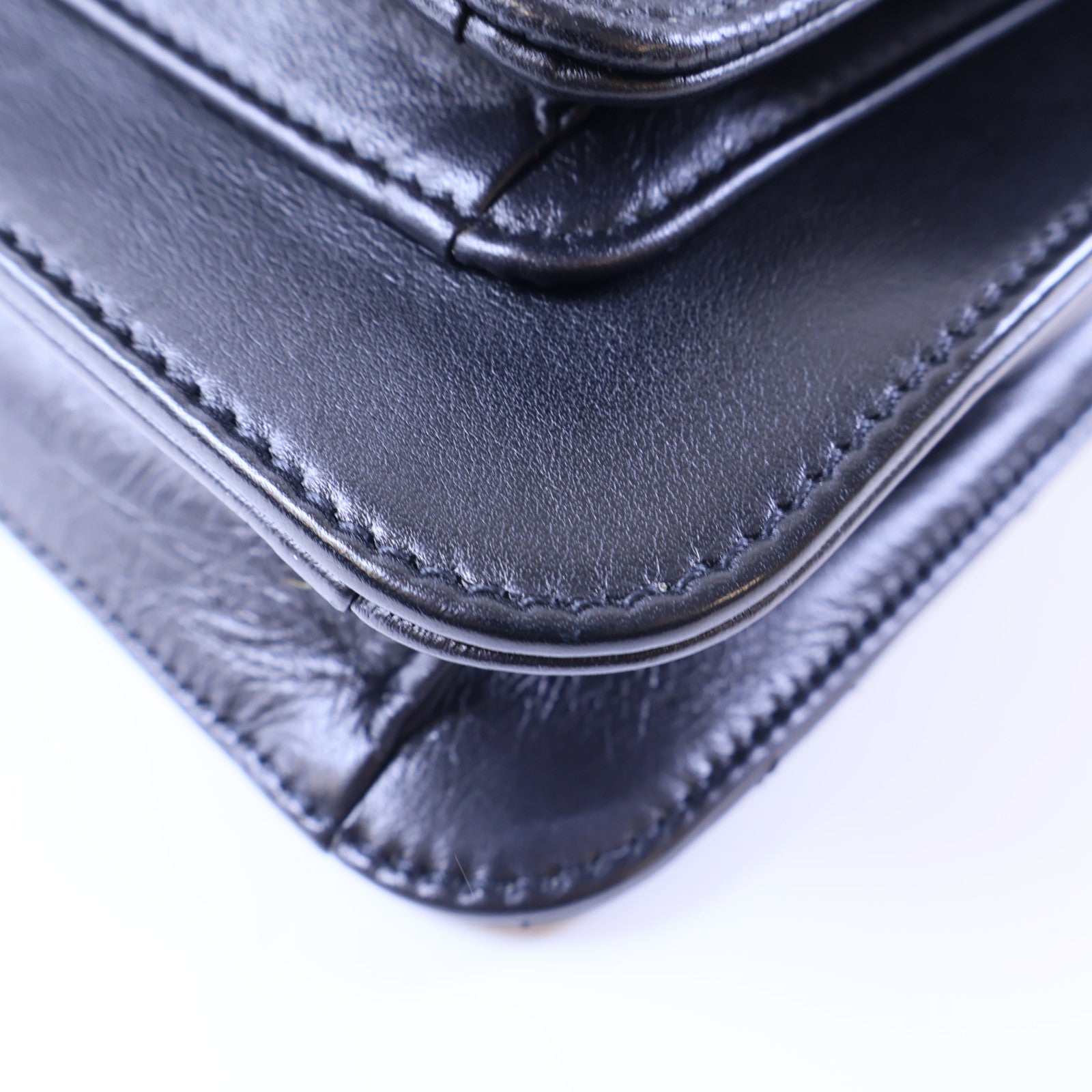 CHANEL CC GHW Chain Shoulder Bag 2 Way Bag AS0784 Calfskin Leather Black