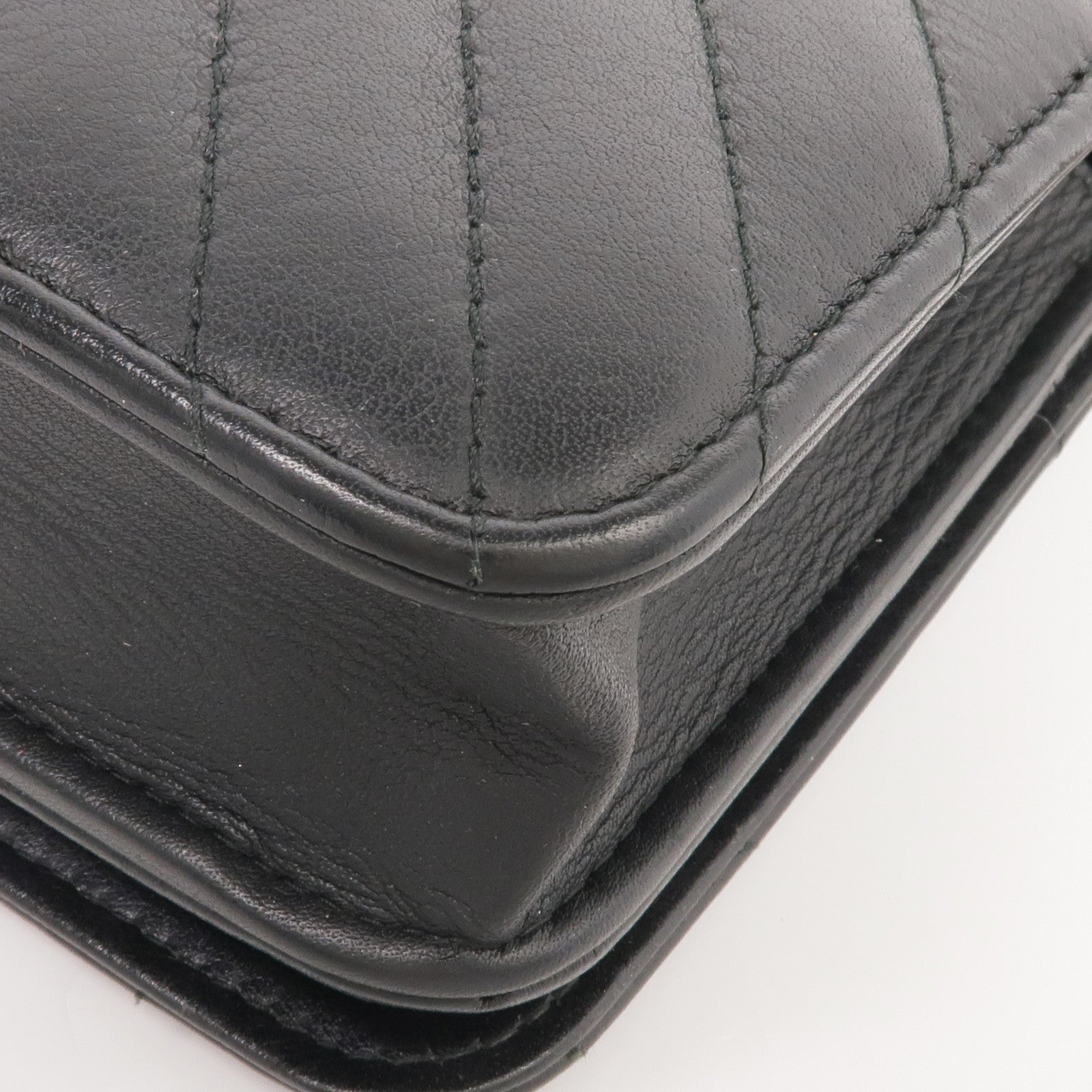 CHANEL 羊皮皮革WOC Wallet On Chain銀扣鏈帶肩背袋