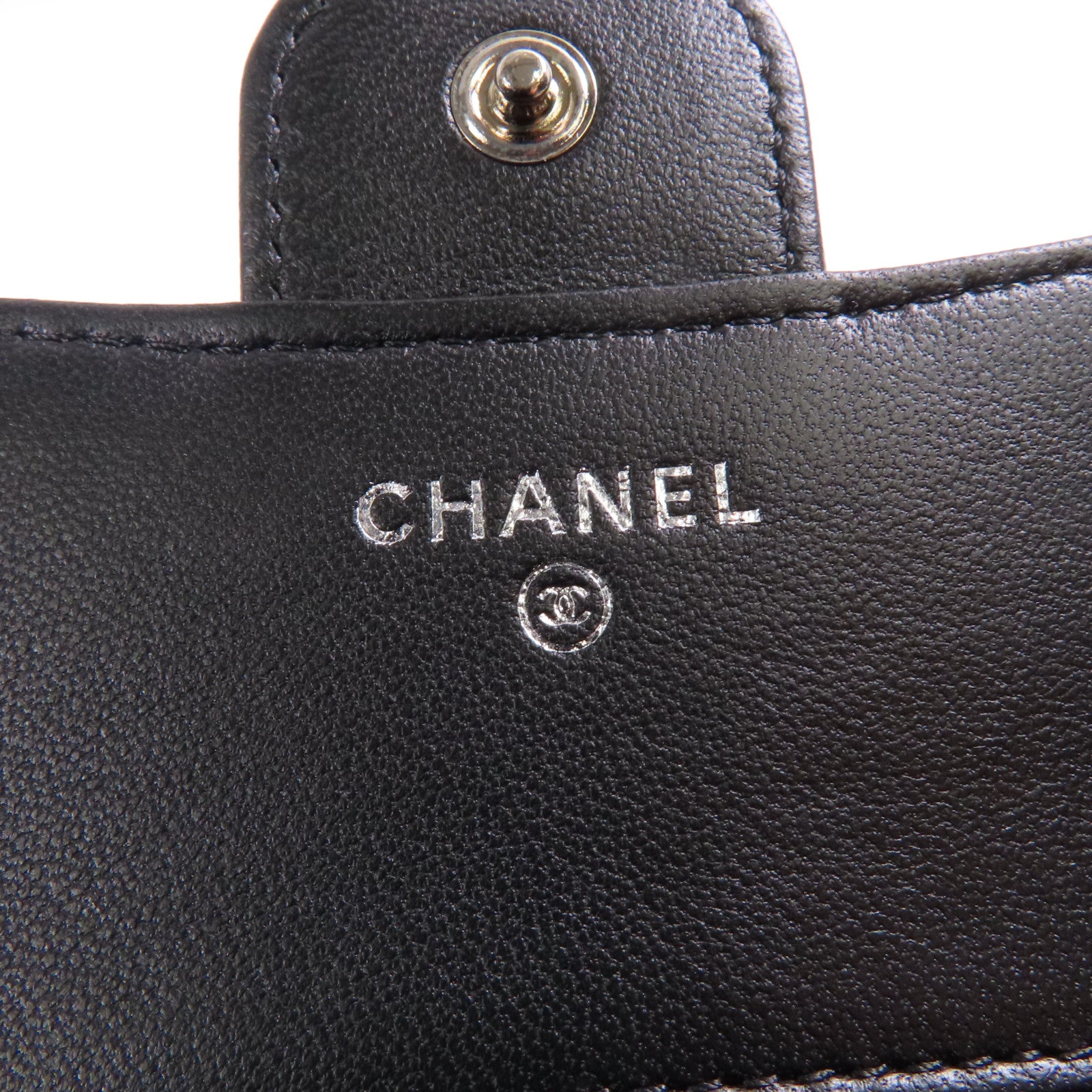 CHANEL 羊皮皮革Wallet銀扣錢包