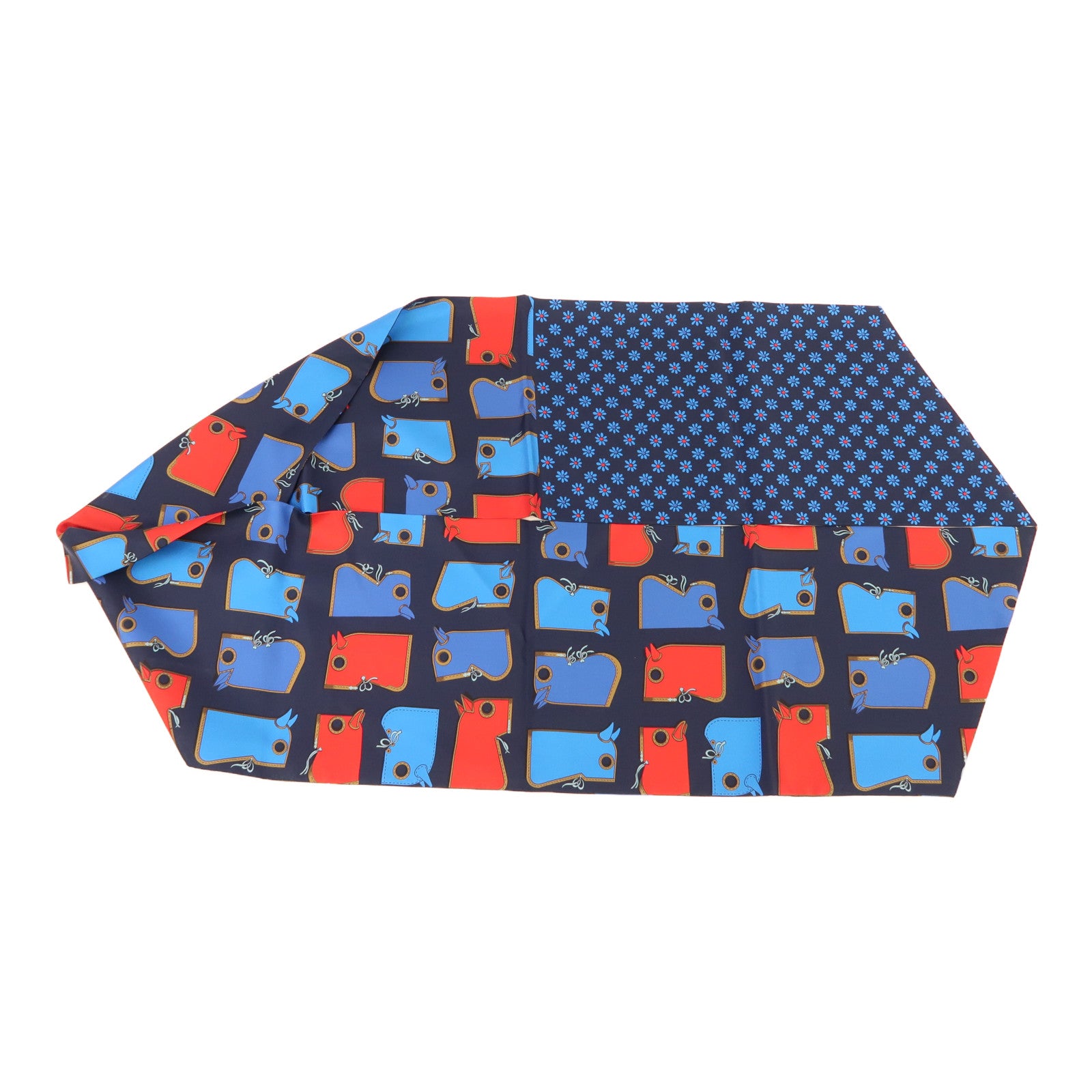 HERMES Maxi Twilly Silk Navy/Blue/Red