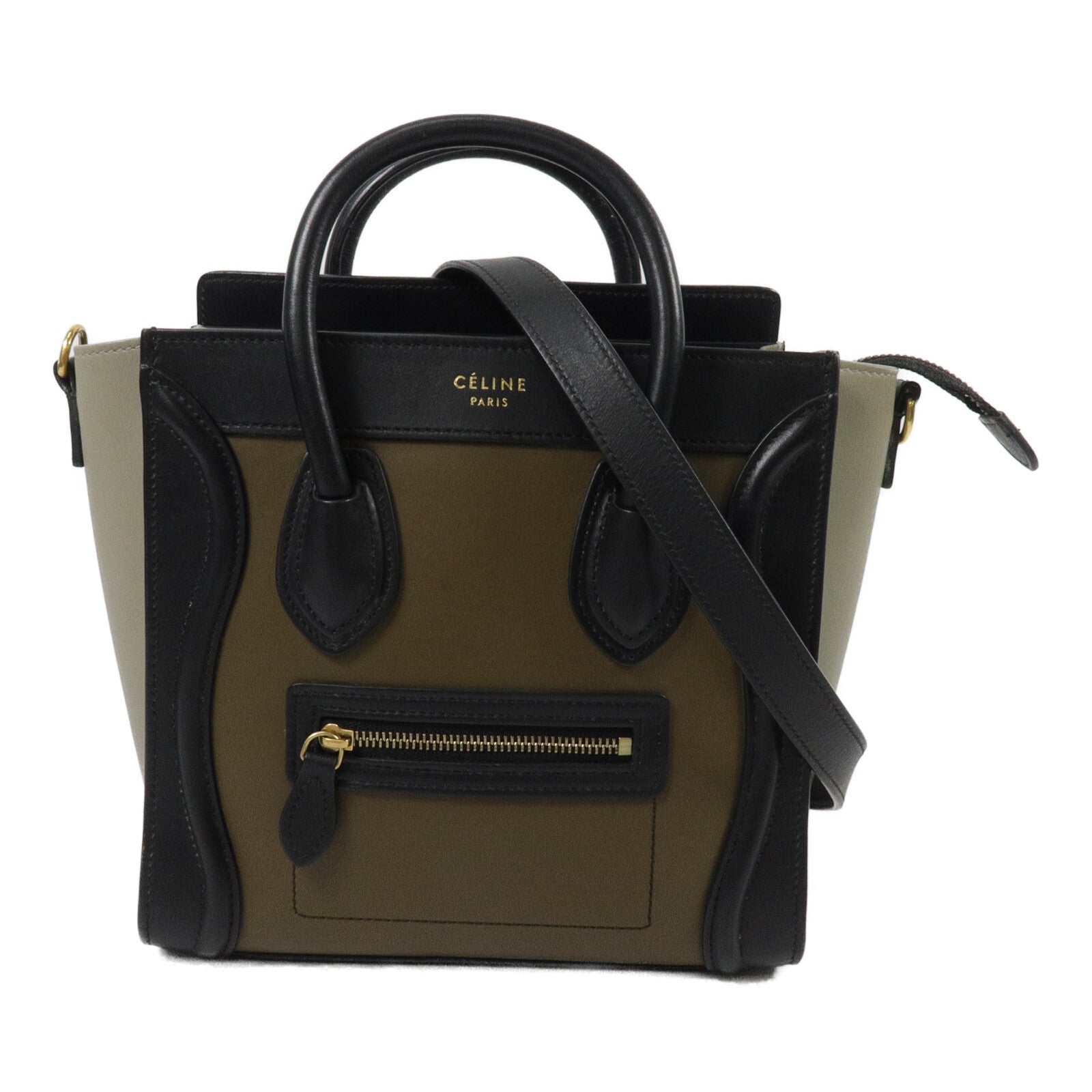 CELINE 牛皮皮革Nano Luggage手挽肩背兩用袋