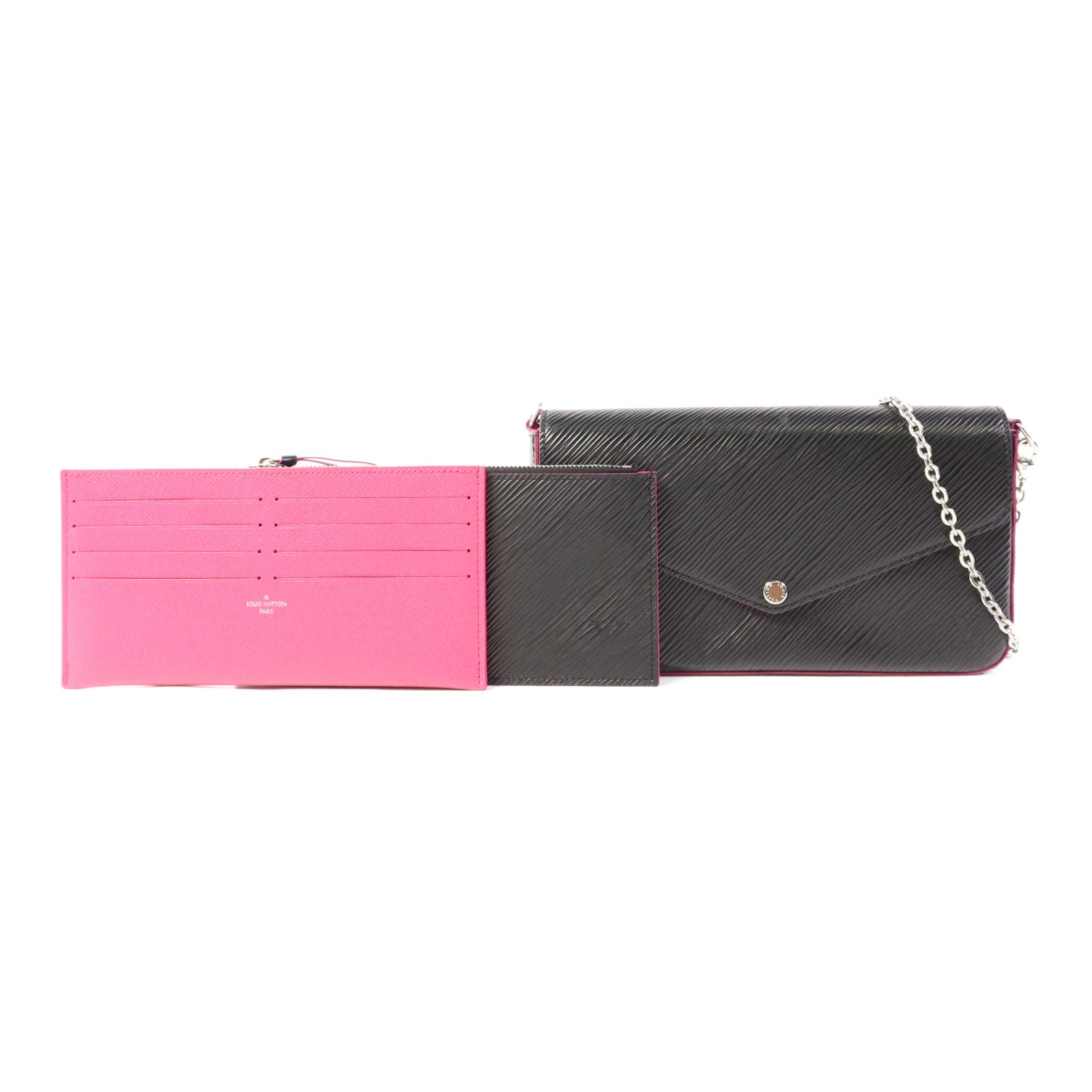 LOUIS VUITTON 【激減優惠】Epi Pochette Felicie銀扣鏈帶肩背袋