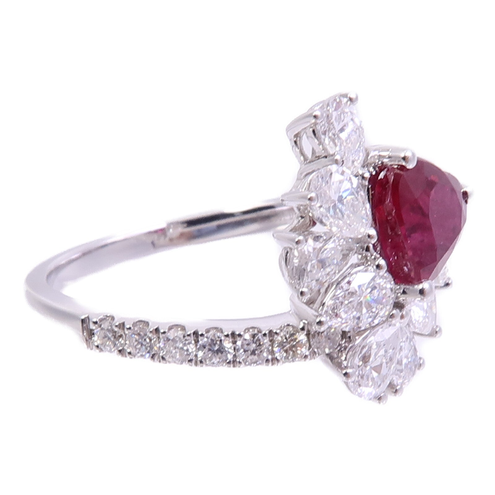 JEWELRY 18K白金Ruby Diamond Ring紅寶石/鑽石戒指