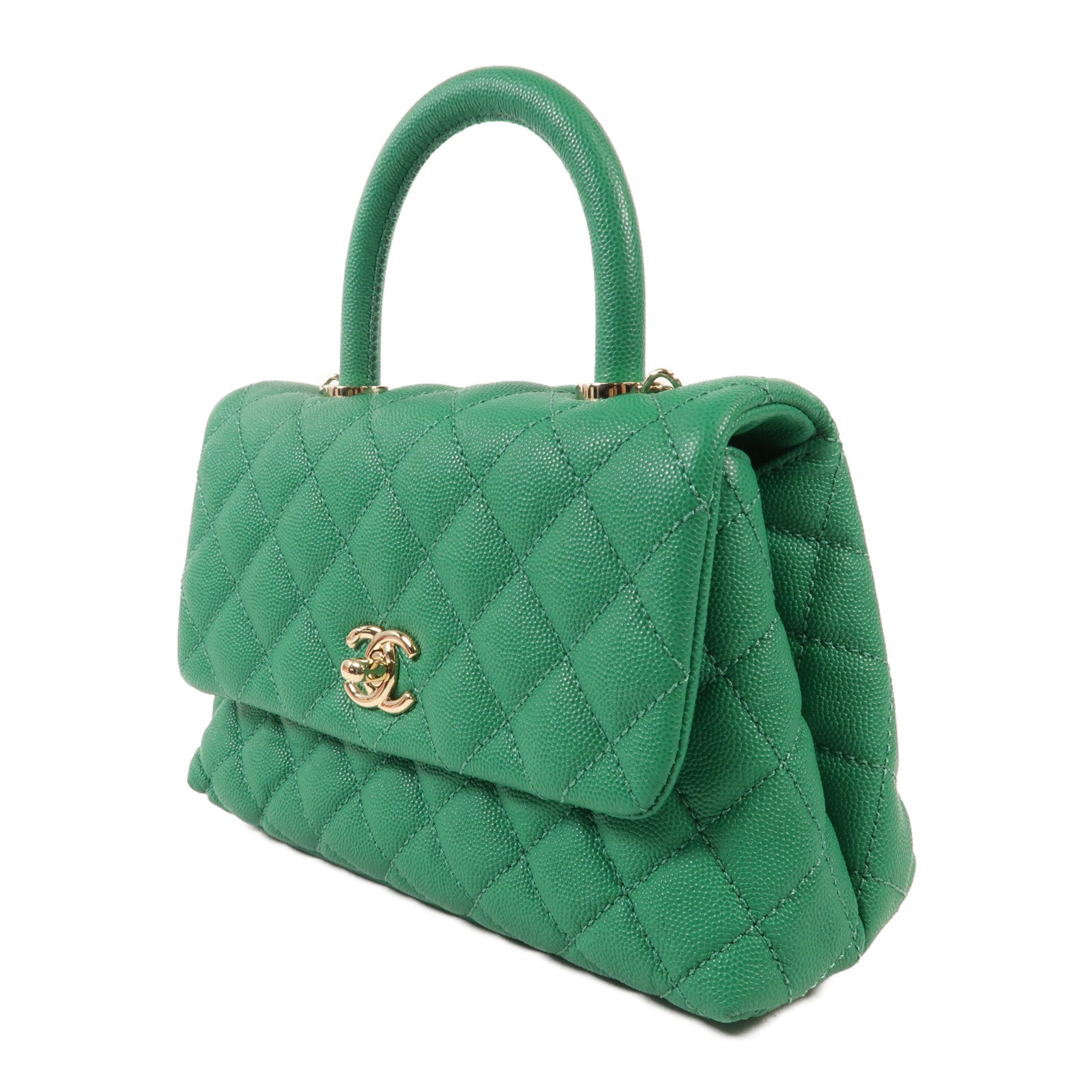 CHANEL 牛皮皮革Coco Handle Small金扣手挽肩背兩用袋