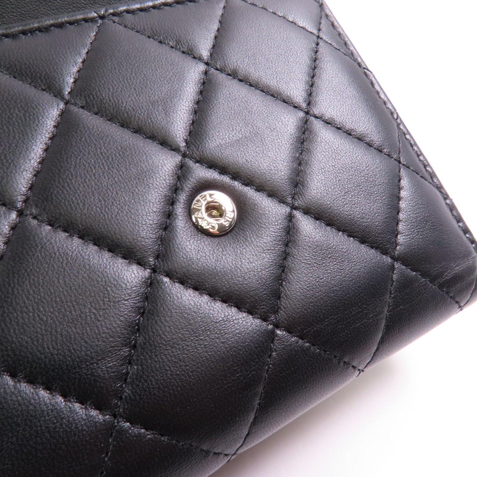 CHANEL 羊皮皮革Wallet銀扣錢包