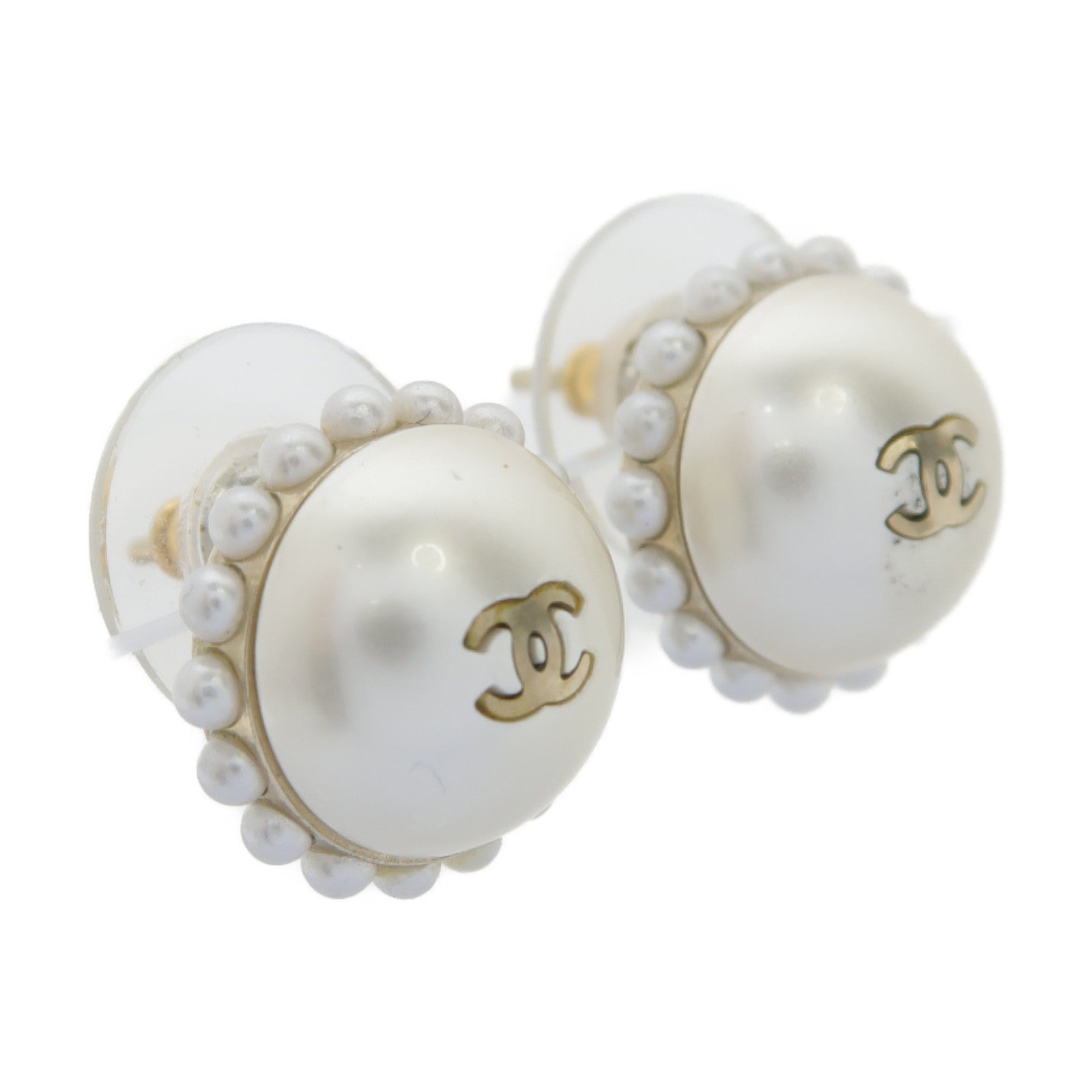 CHANEL 金屬Earrings耳環珍珠色
