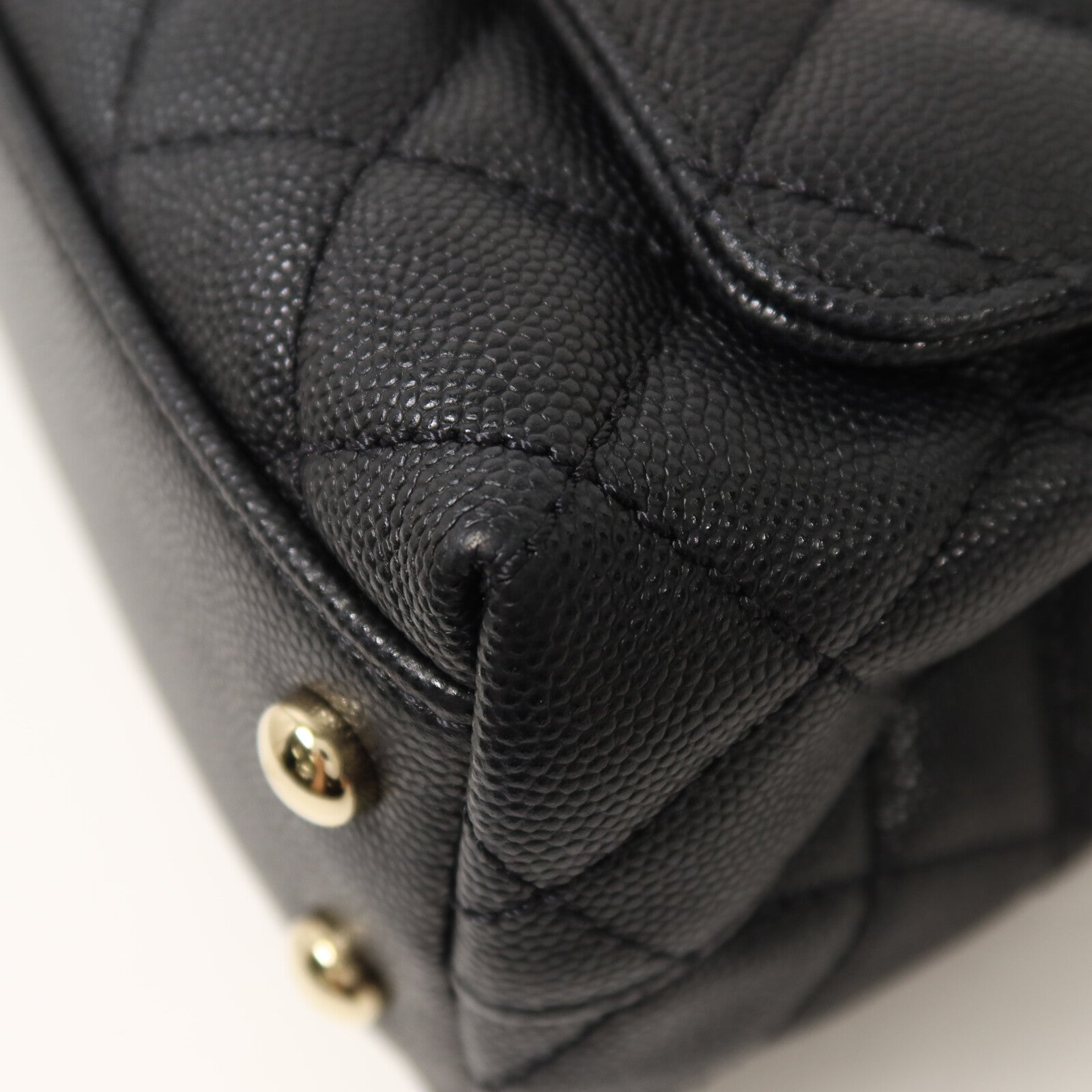 CHANEL 牛皮皮革Mini Coco Handle鏈帶手挽肩背兩用袋