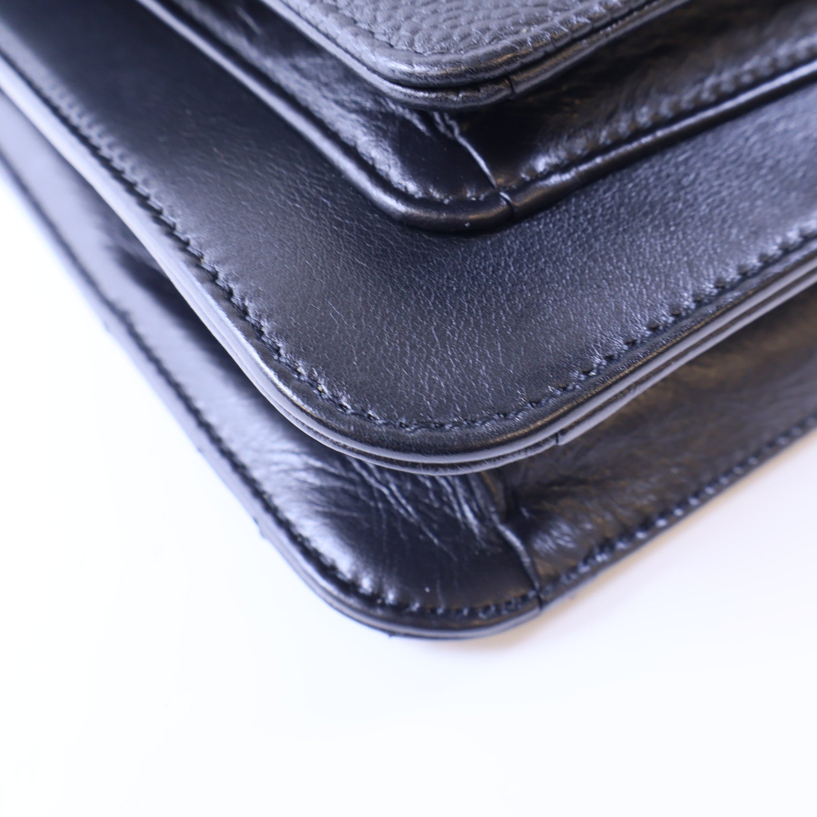 CHANEL CC GHW Chain Shoulder Bag 2 Way Bag AS0784 Calfskin Leather Black