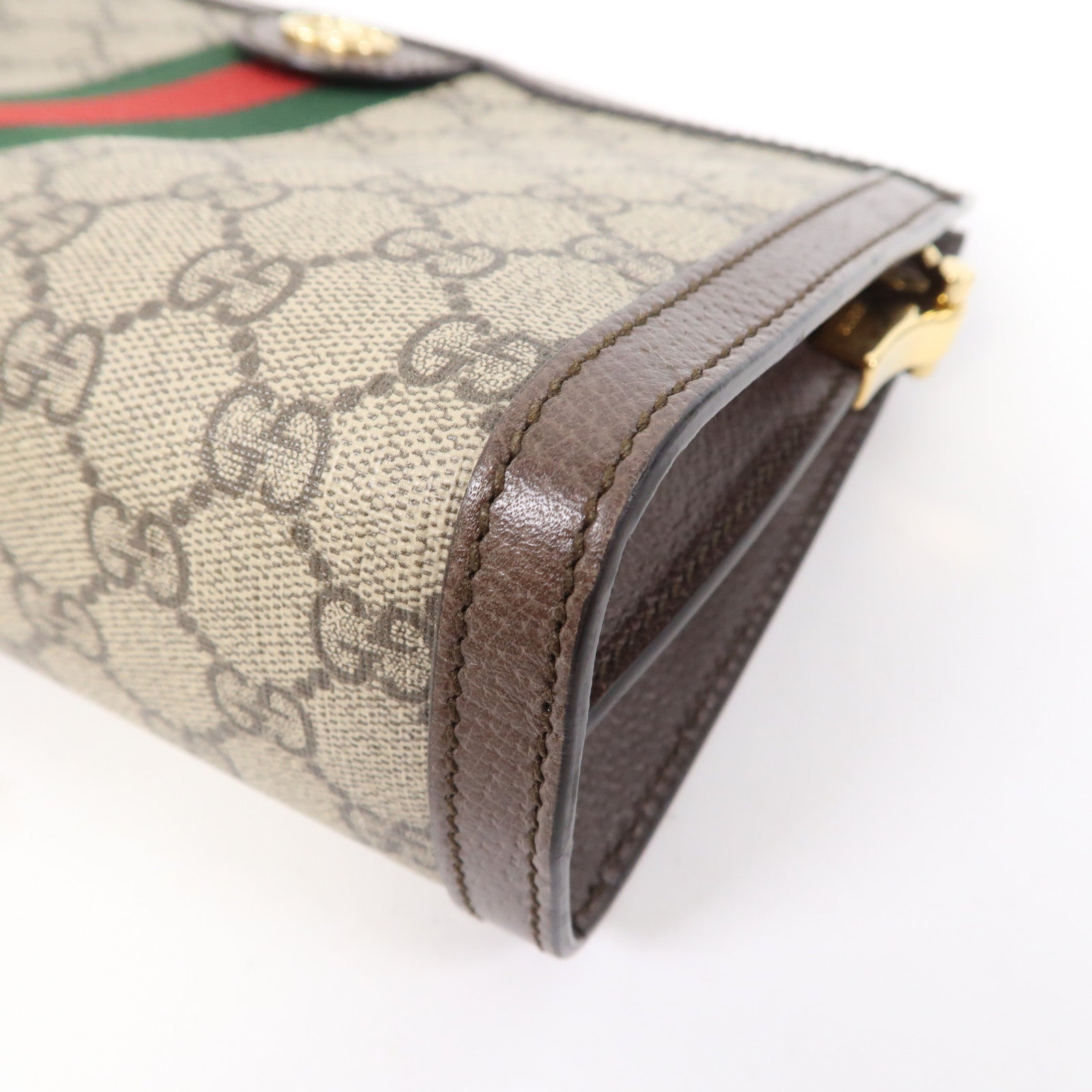 GUCCI 【激減優惠】塗層帆布Ophidia GG Chain金扣鏈帶肩背袋啡色