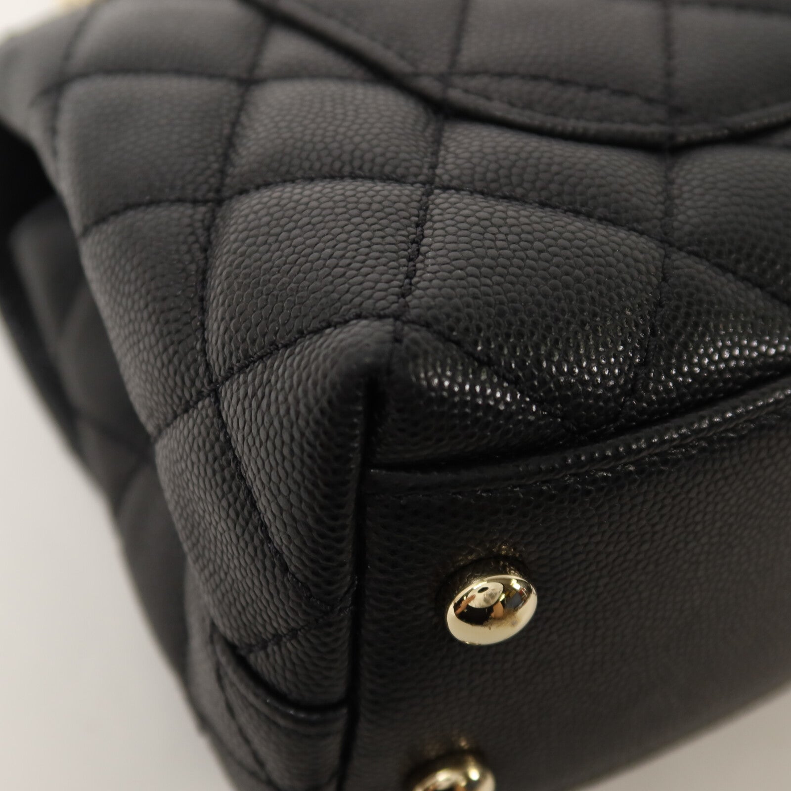 CHANEL 牛皮皮革Mini Coco Handle鏈帶手挽肩背兩用袋