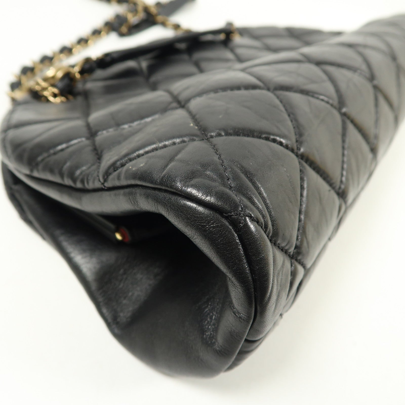 CHANEL 牛皮皮革Shoulder Bag金扣鏈帶肩背袋