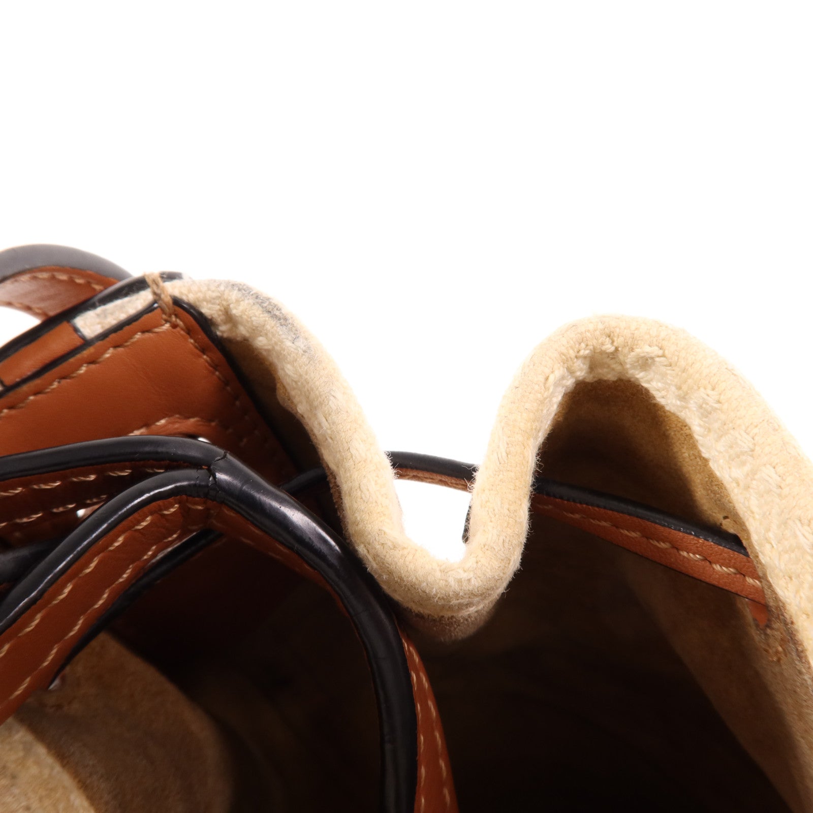 LOEWE 帆布/牛皮皮革Mini Balloon金扣手挽肩背兩用袋