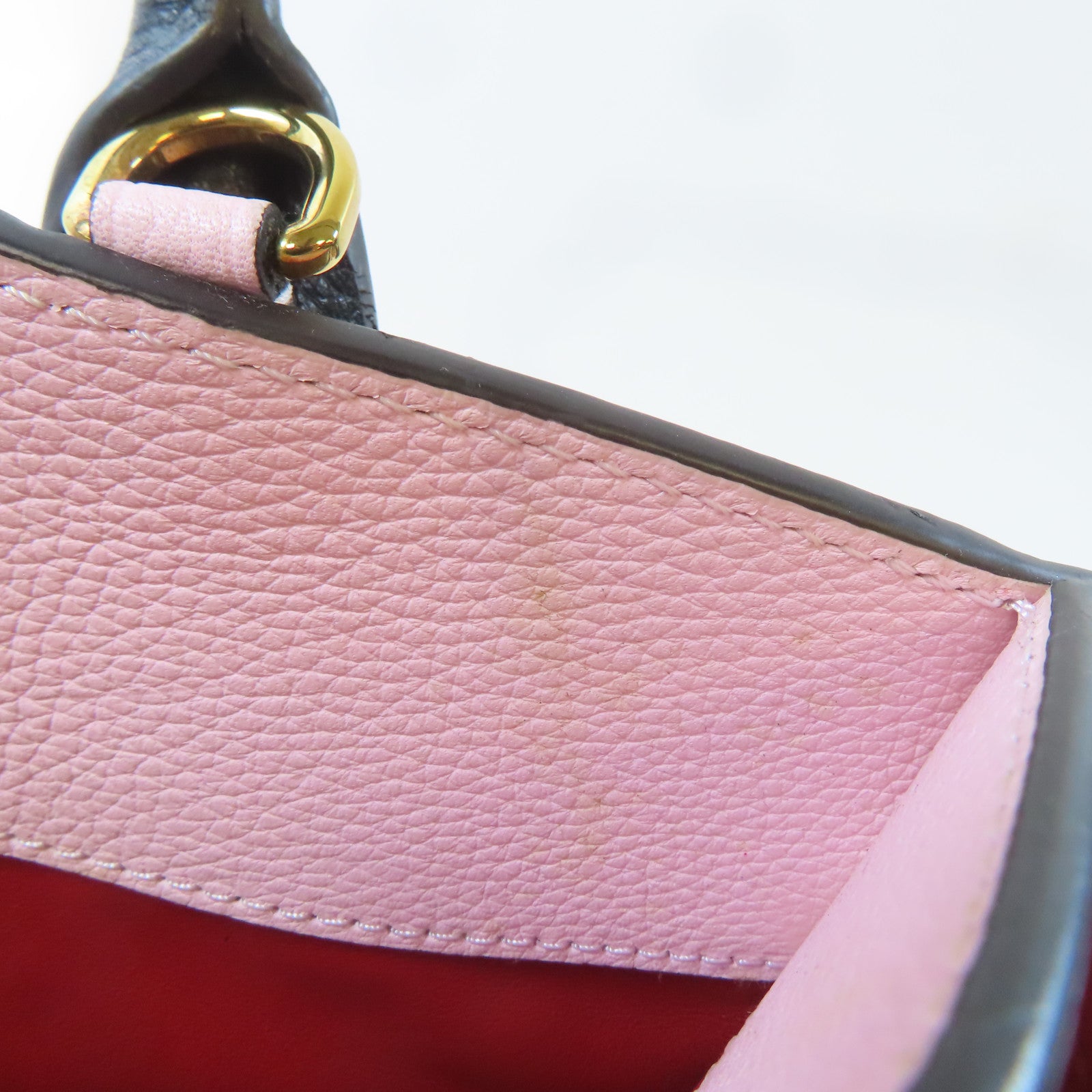 LOUIS VUITTON (PRICE DOWN) LV GHW City Steamer PM Handbag M53321 Leather Red Pink Black