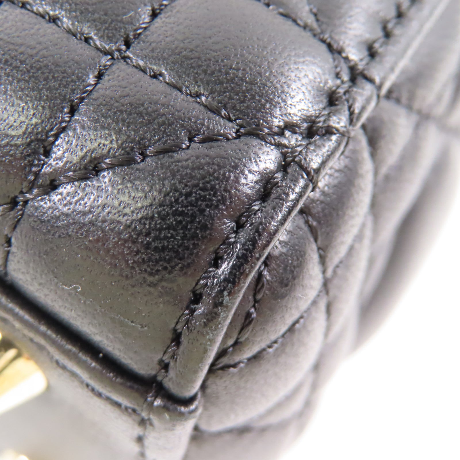 Dior 羊皮皮革Mini Lady Dior金扣手挽肩背兩用袋黑色