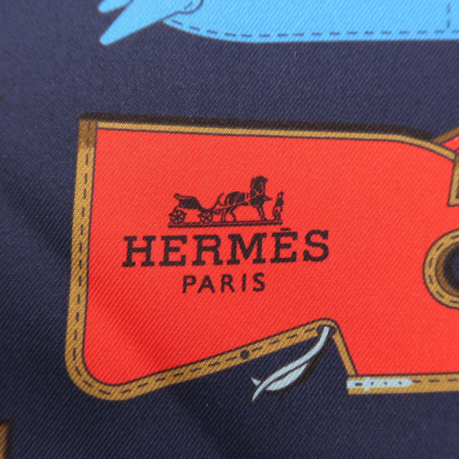 HERMES Maxi Twilly Silk Navy/Blue/Red