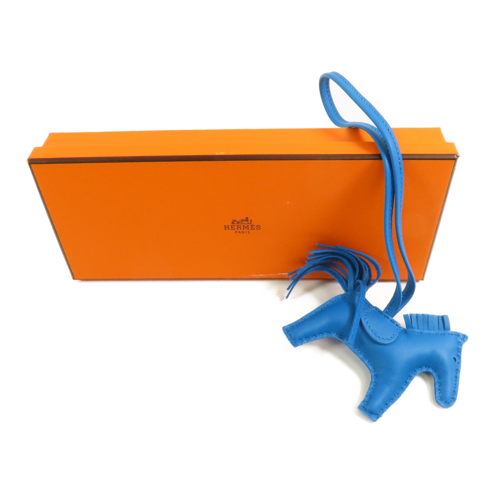 HERMES Rodeo PM Charm Milo Leather Blue