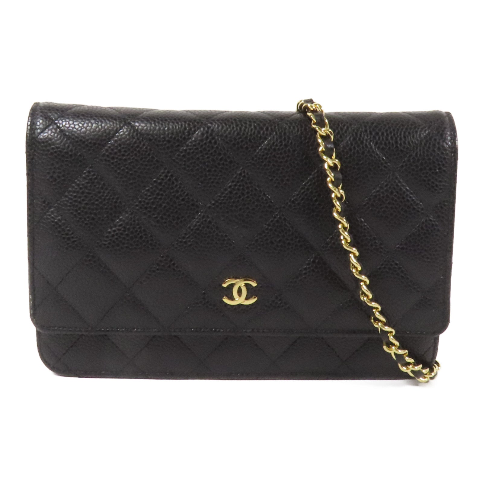 CHANEL 牛皮皮革WOC Wallet On Chain金扣鏈帶肩背袋