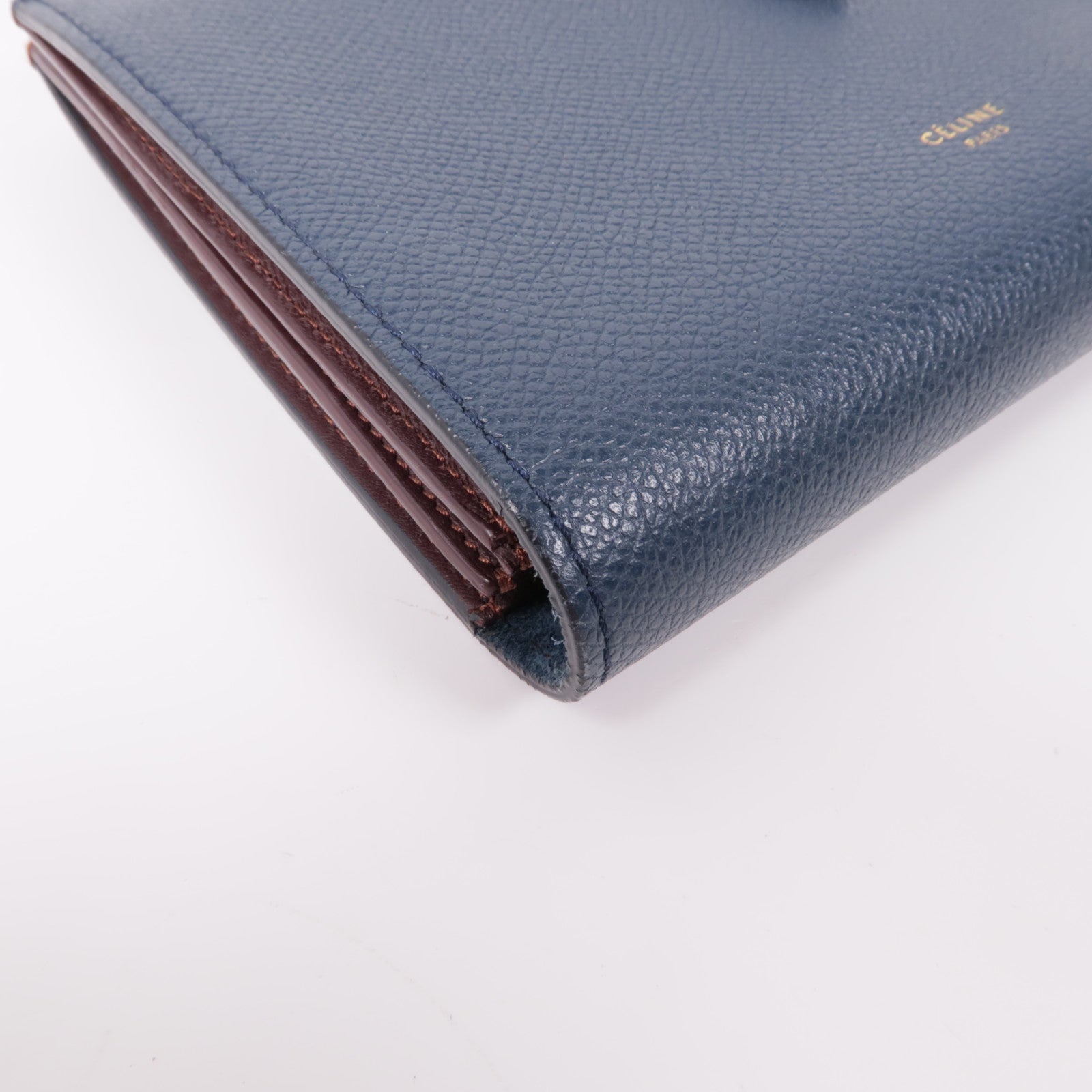 CELINE 牛皮皮革Long Wallet金扣長錢包