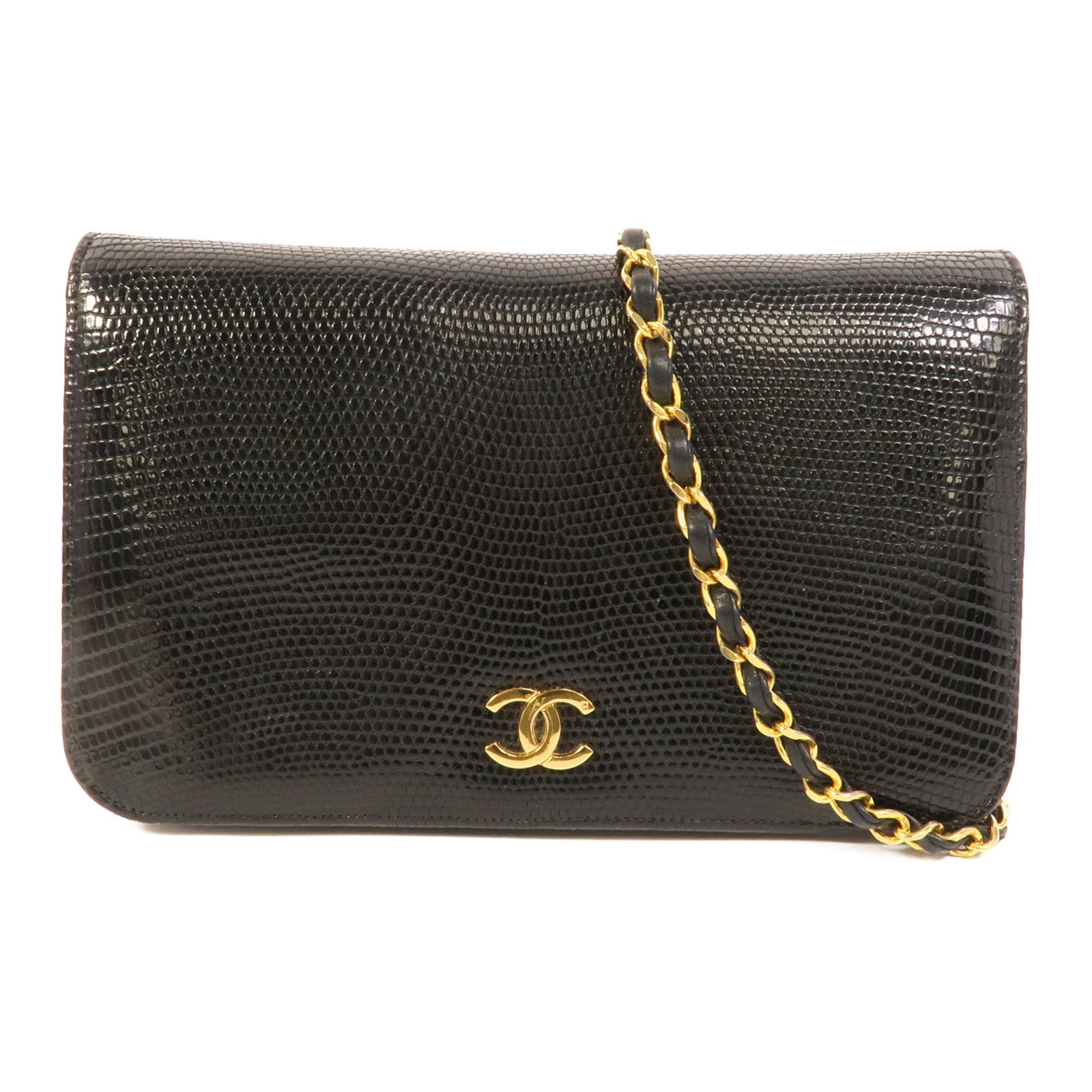 CHANEL 蜥蜴皮革Vintage Chain Shoulder肩背袋