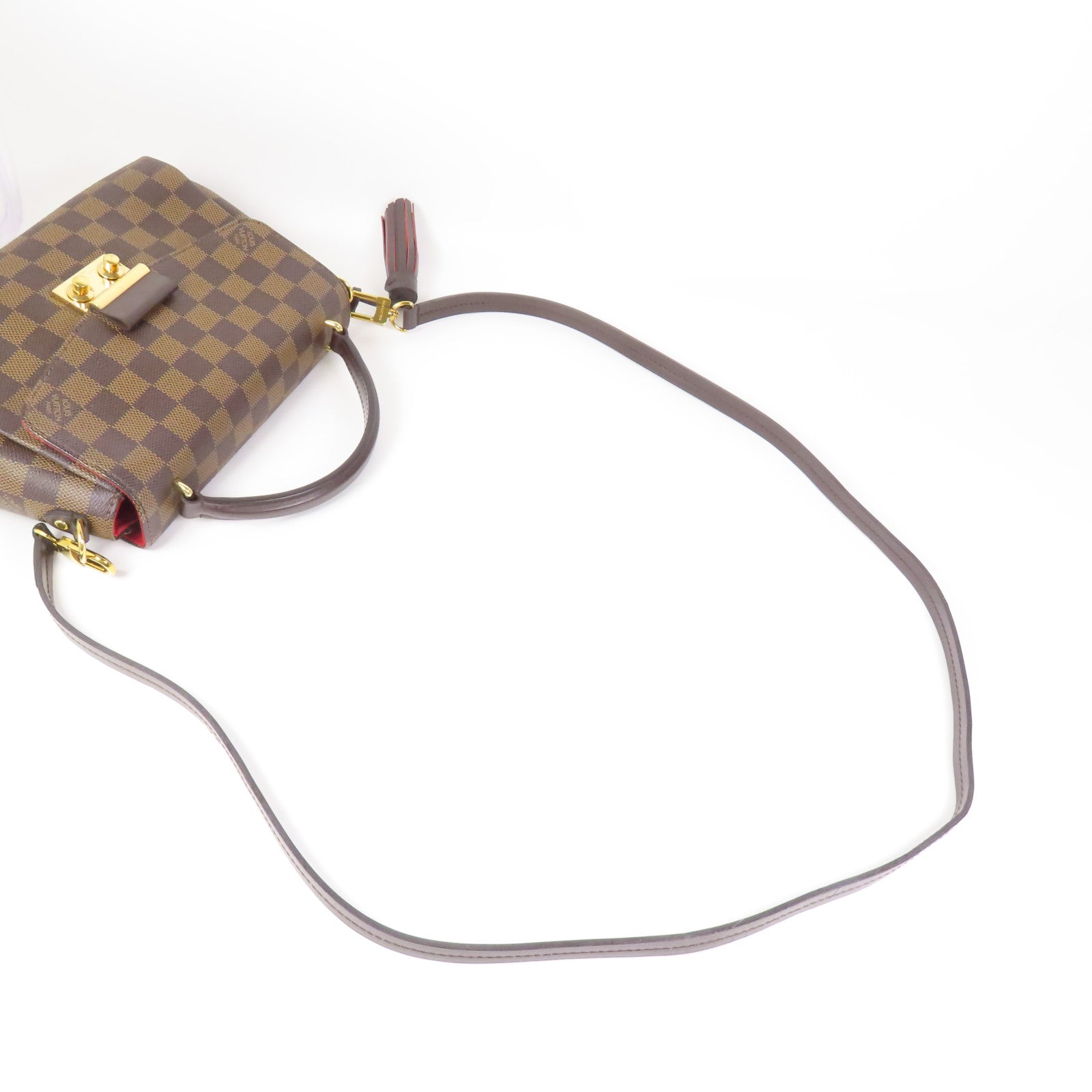 LOUIS VUITTON Damier Croisette金扣手挽肩背兩用袋