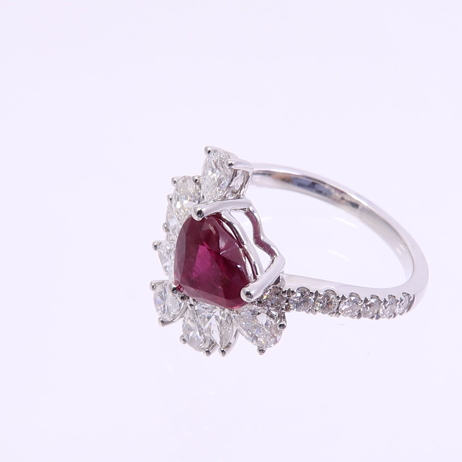 JEWELRY 18K白金Ruby Diamond Ring紅寶石/鑽石戒指