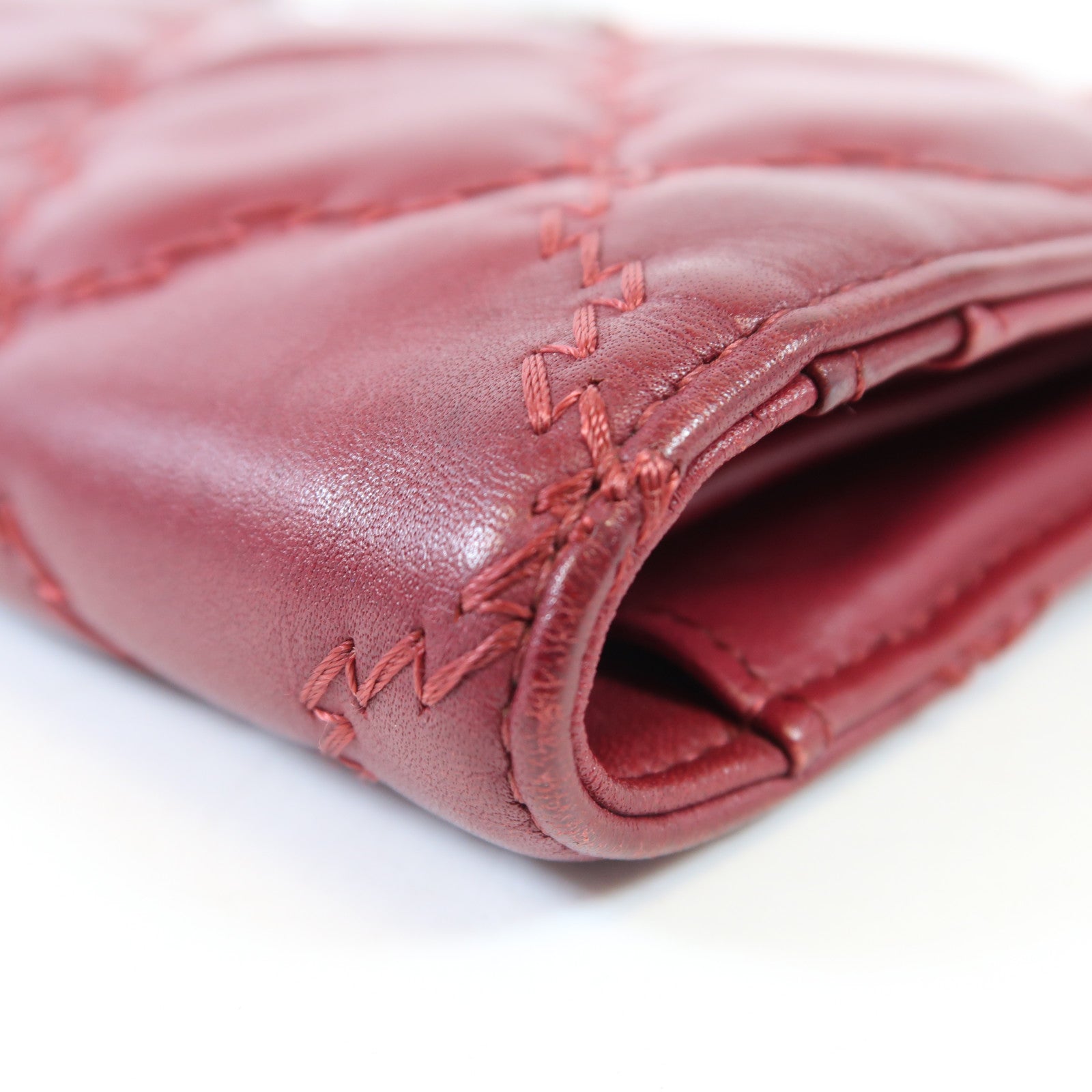 CHANEL 牛皮皮革Long Wallet銀扣銀錢包