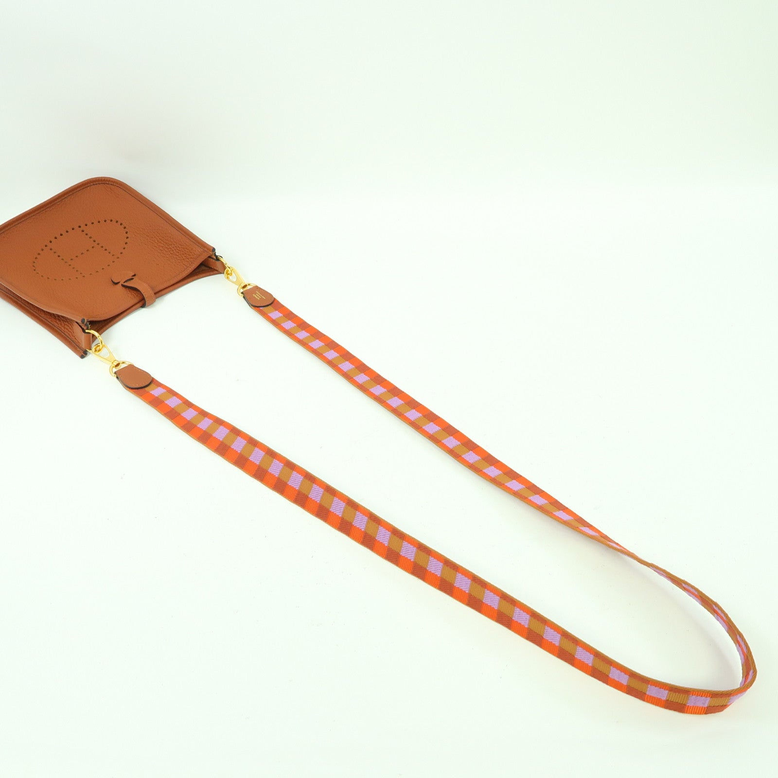 HERMES Clemence皮革Evelyne TPM金扣肩背袋啡色