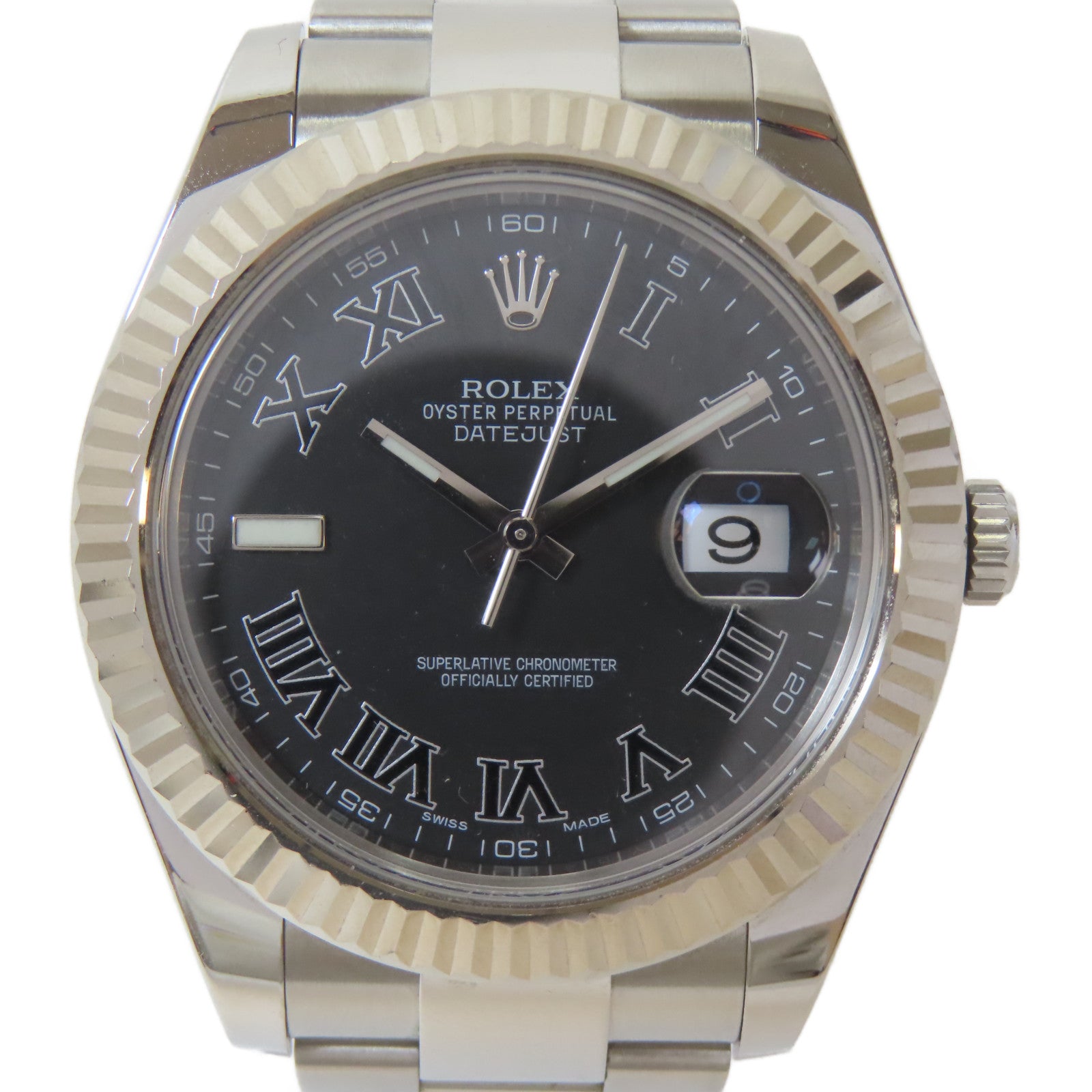 ROLEX Datejust II 18K白金/不鏽鋼手錶自動機芯灰色
