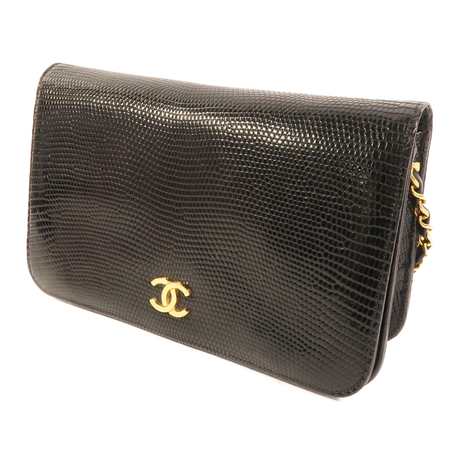 CHANEL 蜥蜴皮革Vintage Chain Shoulder肩背袋