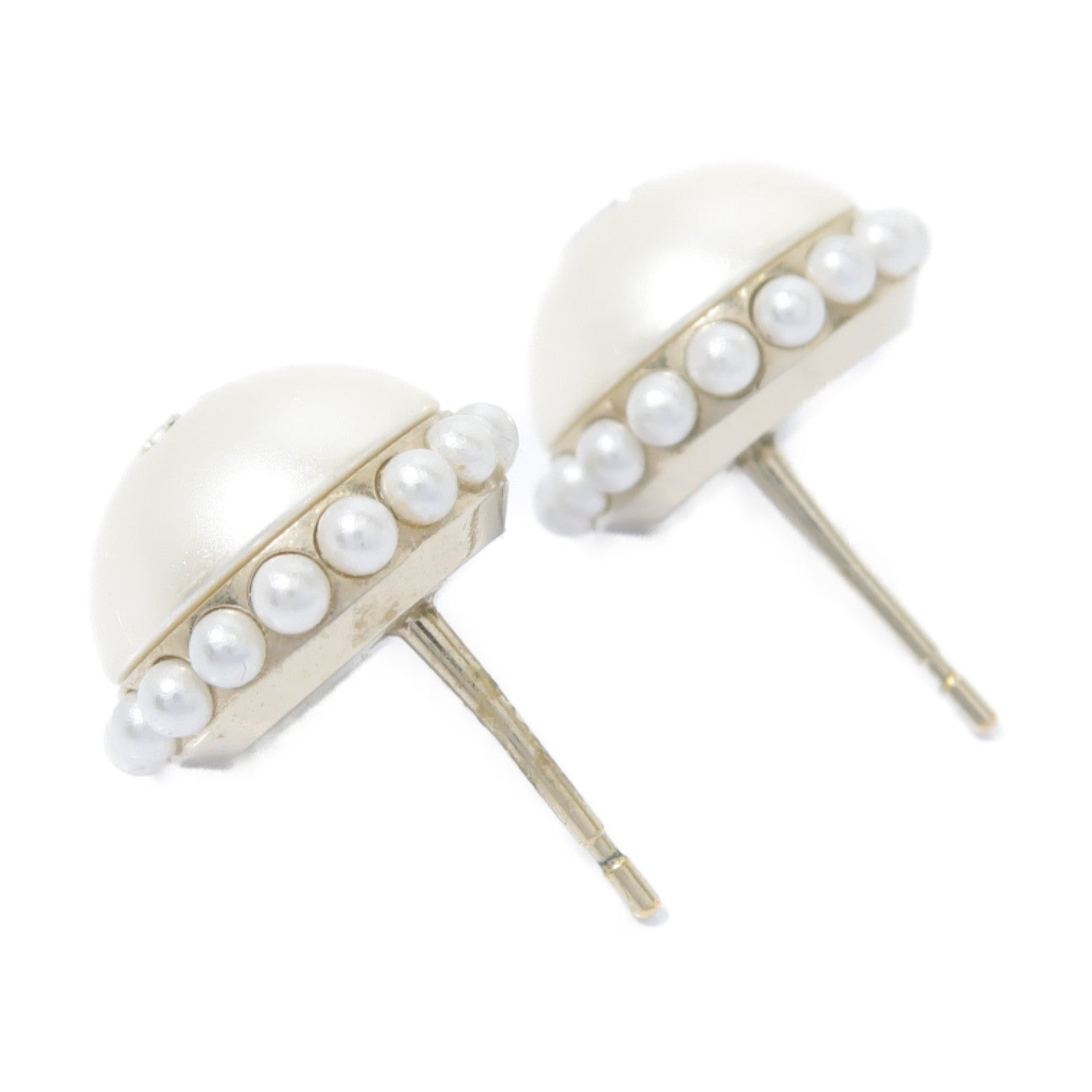 CHANEL 金屬Earrings耳環珍珠色